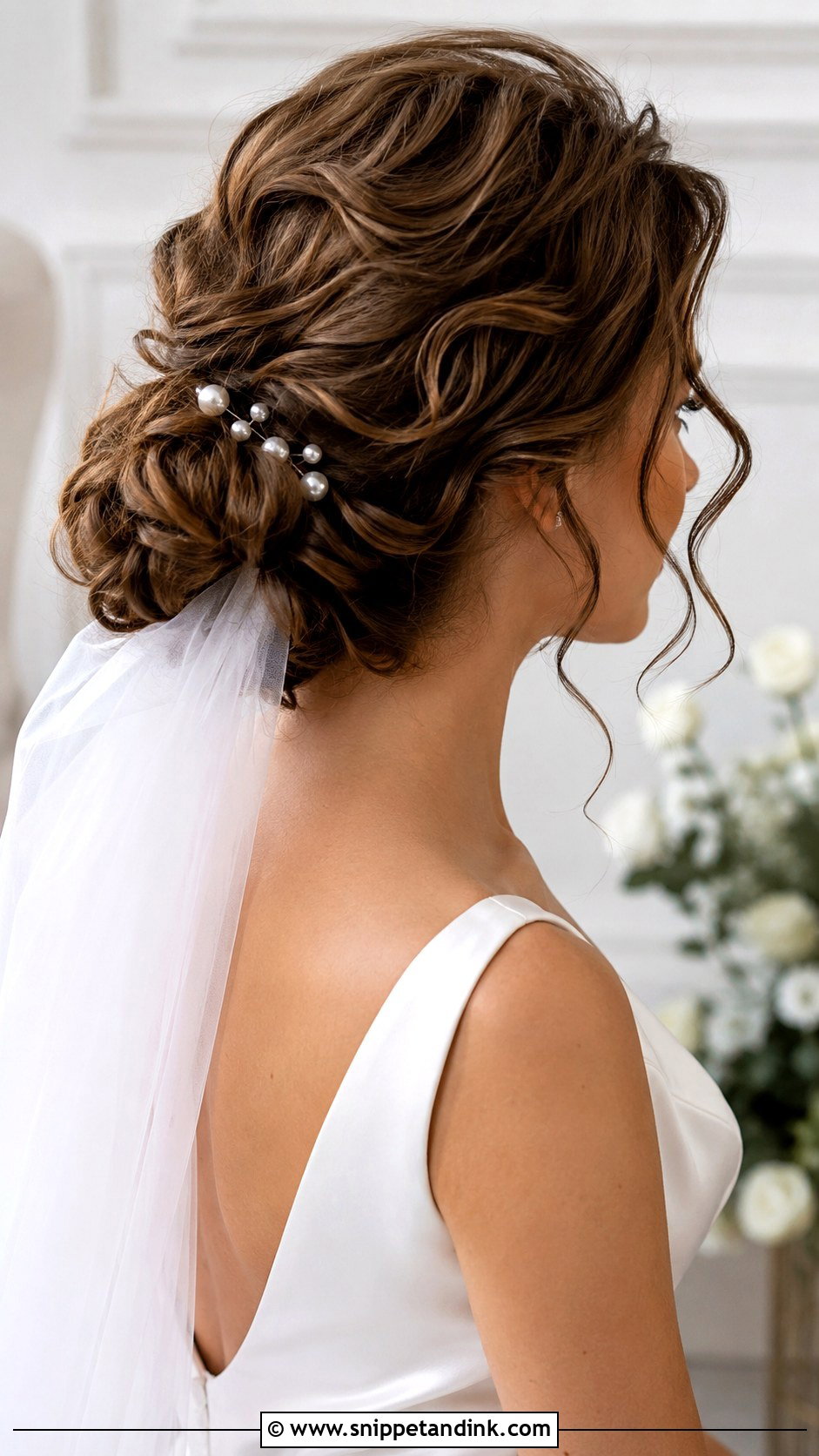 Curly Low Bun With Loose Tendrils - Snippet and Ink - 25 Wedding Curls