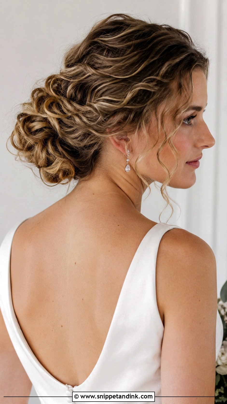 Curly Low Chignon Bridal Updo - Snippet and Ink - 25 Long Curly Hairstyles for Wedding