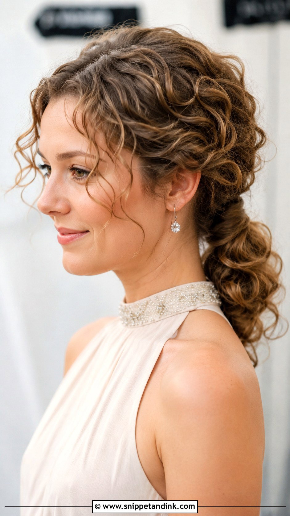 Curly Low Ponytail - Snippet and Ink - 25 Curly Hairstyles for Wedding Guest
