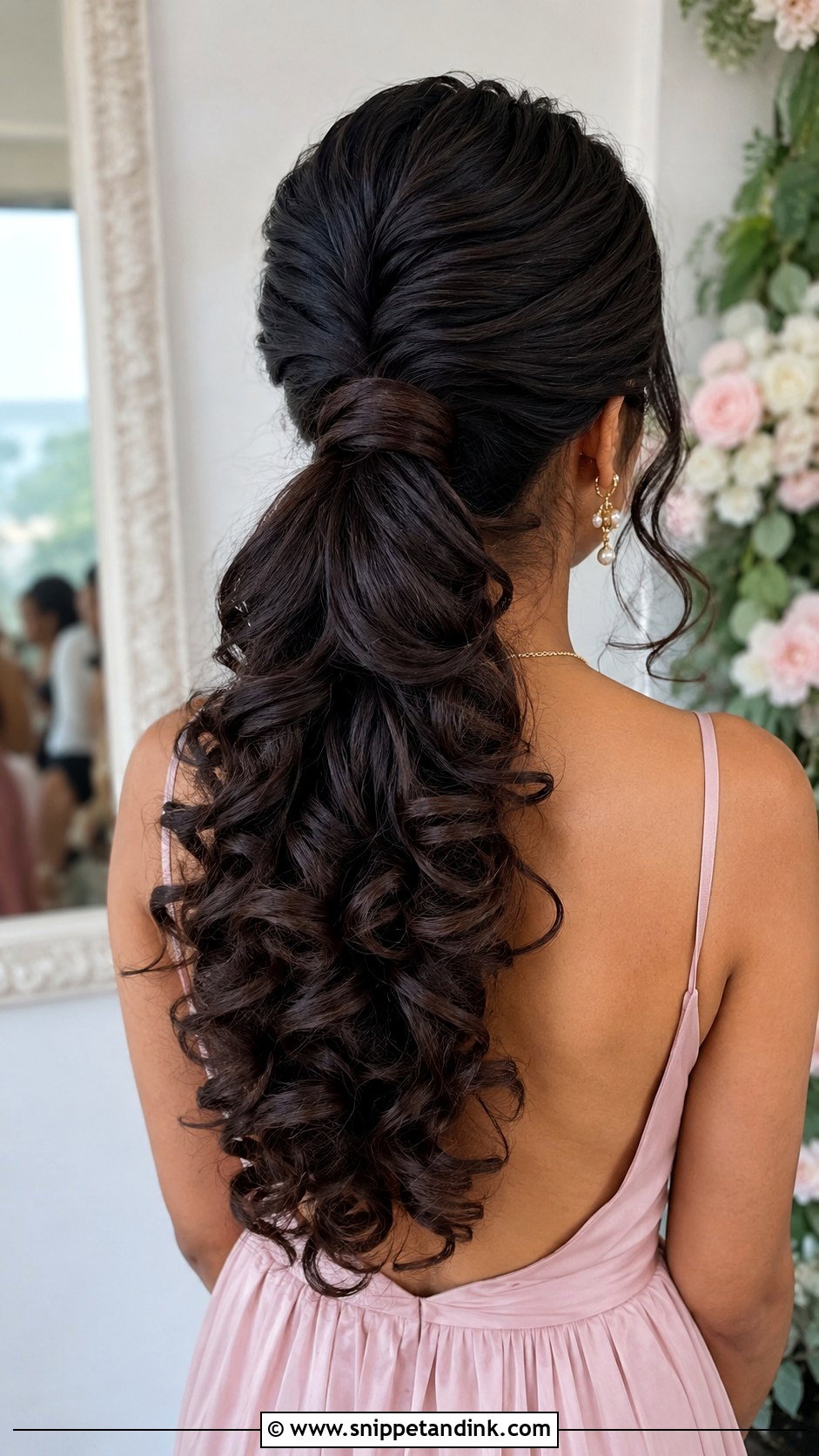 Curly Low Ponytail Bridesmaid Hair - Snippet and Ink - 20 Naturally Curly Bridesmaid Hairstyles
