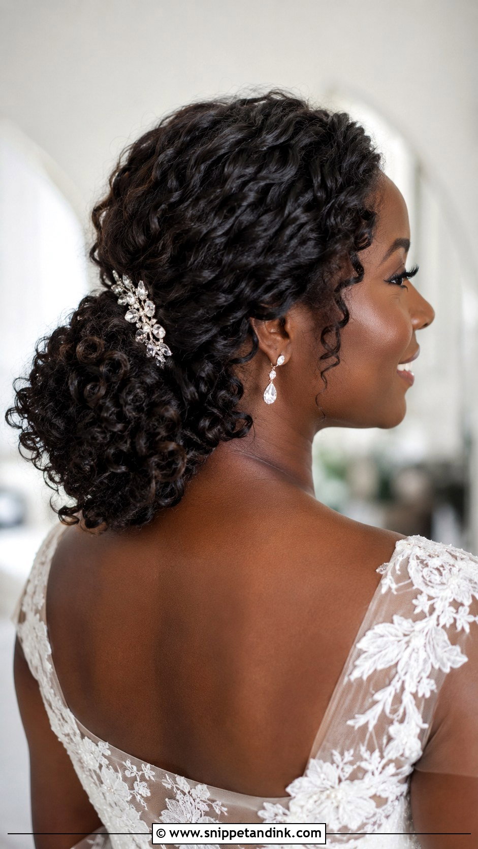 Curly Low Ponytail Updo - Snippet and Ink - 25 Ponytail Updo Wedding Ideas