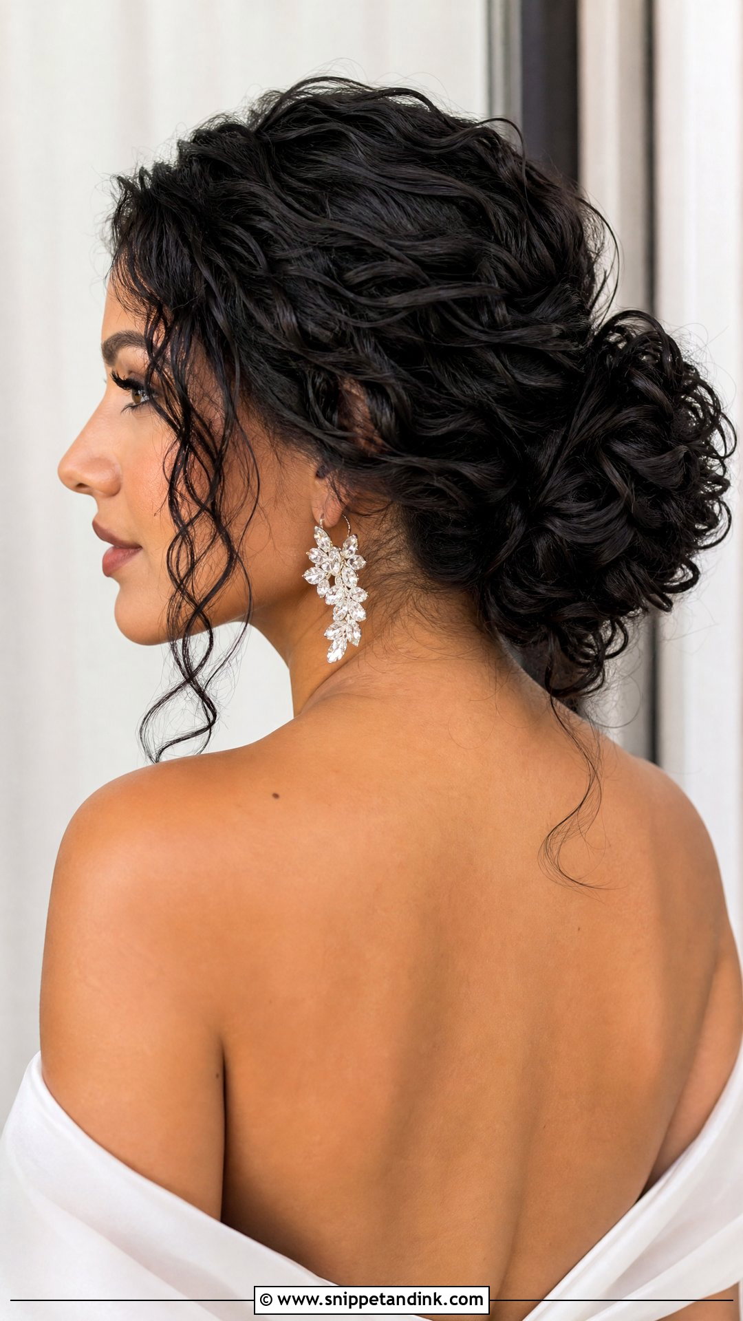 Curly Low Ponytail Wedding Hairstyle - Snippet and Ink - 20 Natural Curls Wedding Curly Hairstyles