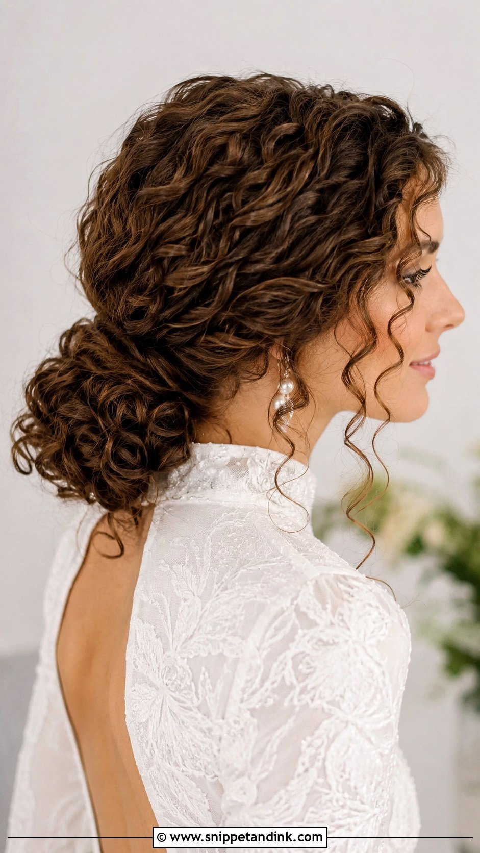 Curly Low Ponytail Wedding Hairstyle - Snippet and Ink - 25 Long Curly Wedding Hair Ideas