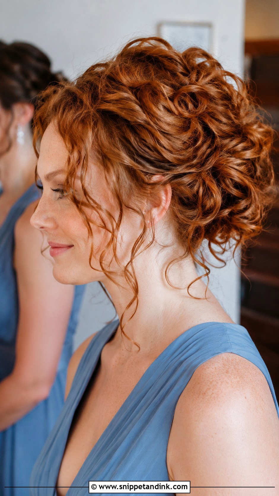 Curly Messy Bun Bridesmaid Hair - Snippet and Ink - 20 Bridesmaid Hairstyles Curly Hair
