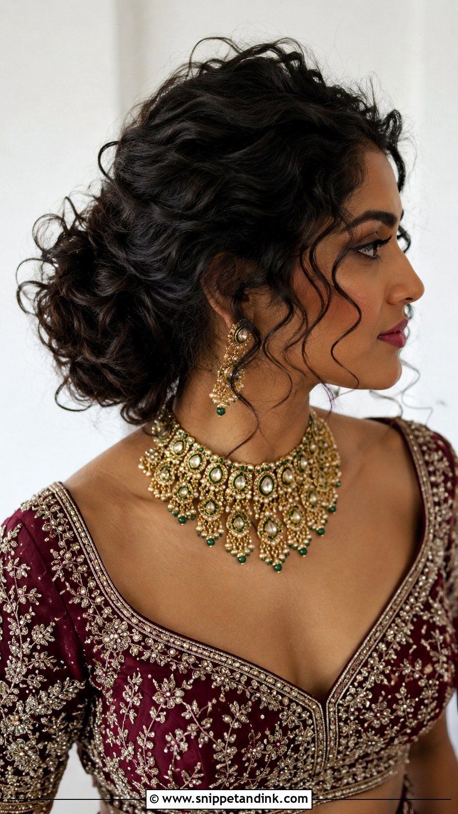 Curly Messy Bun for Brides - Snippet and Ink - 25 Indian Messy Bun Hairstyles for Wedding