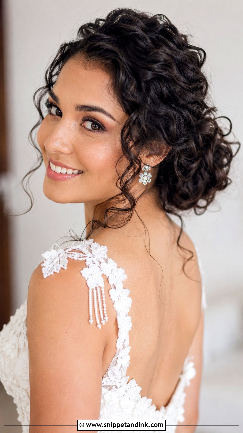 Curly Messy Bun for Wedding - Snippet and Ink - 20 Messi Bun Hairstyles for Wedding