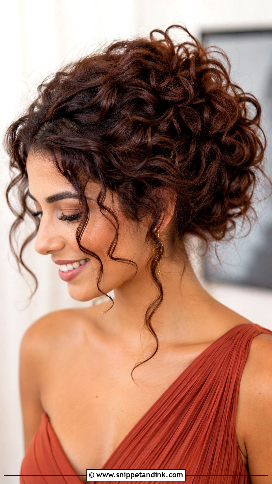 Curly Messy Updo Bridesmaid Hair - Snippet and Ink - 20 Curly Hairstyles for Bridesmaids