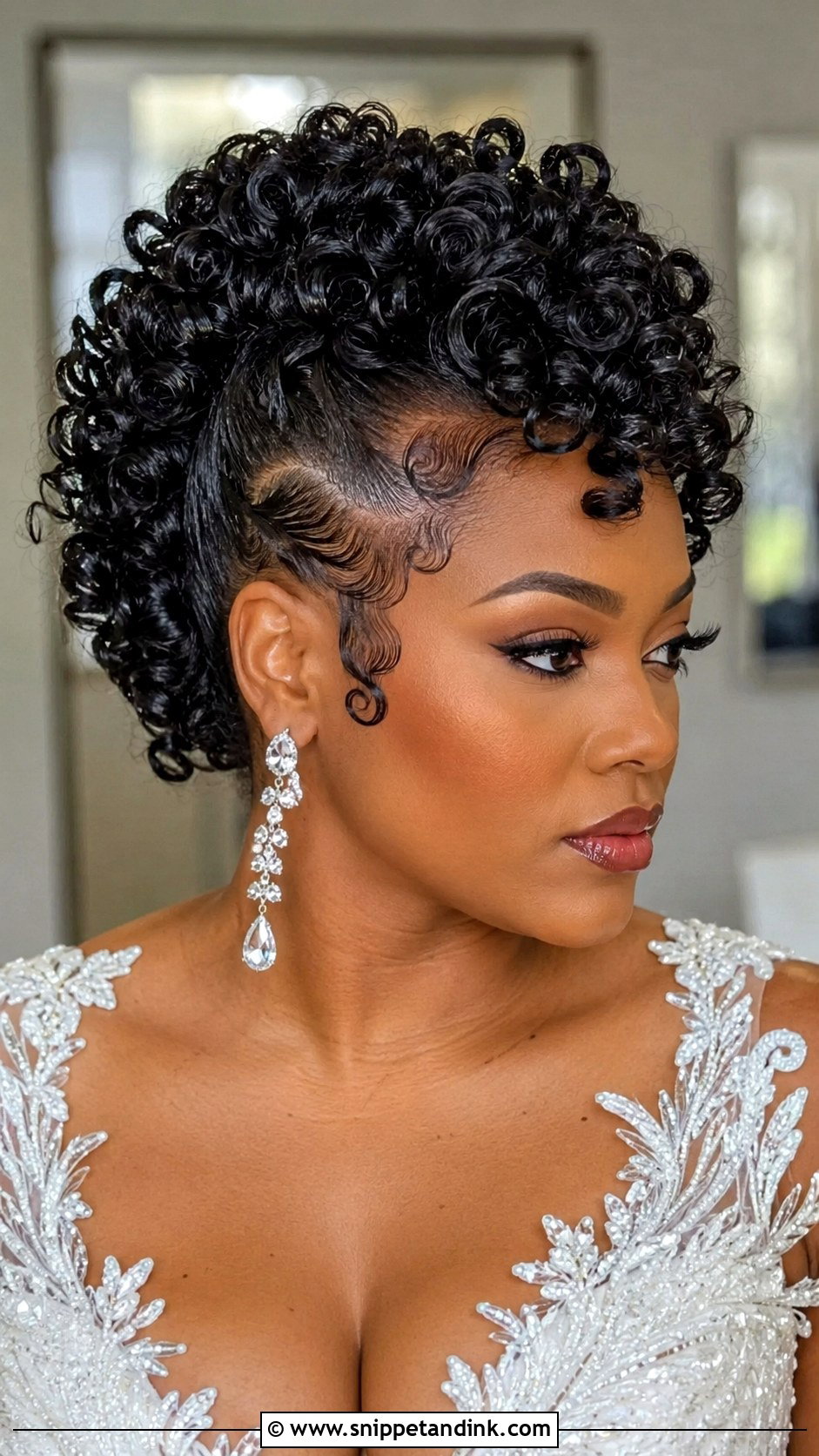 Curly Mohawk Updo - Snippet and Ink - 25 Natural Bridal Hairstyles Black Women