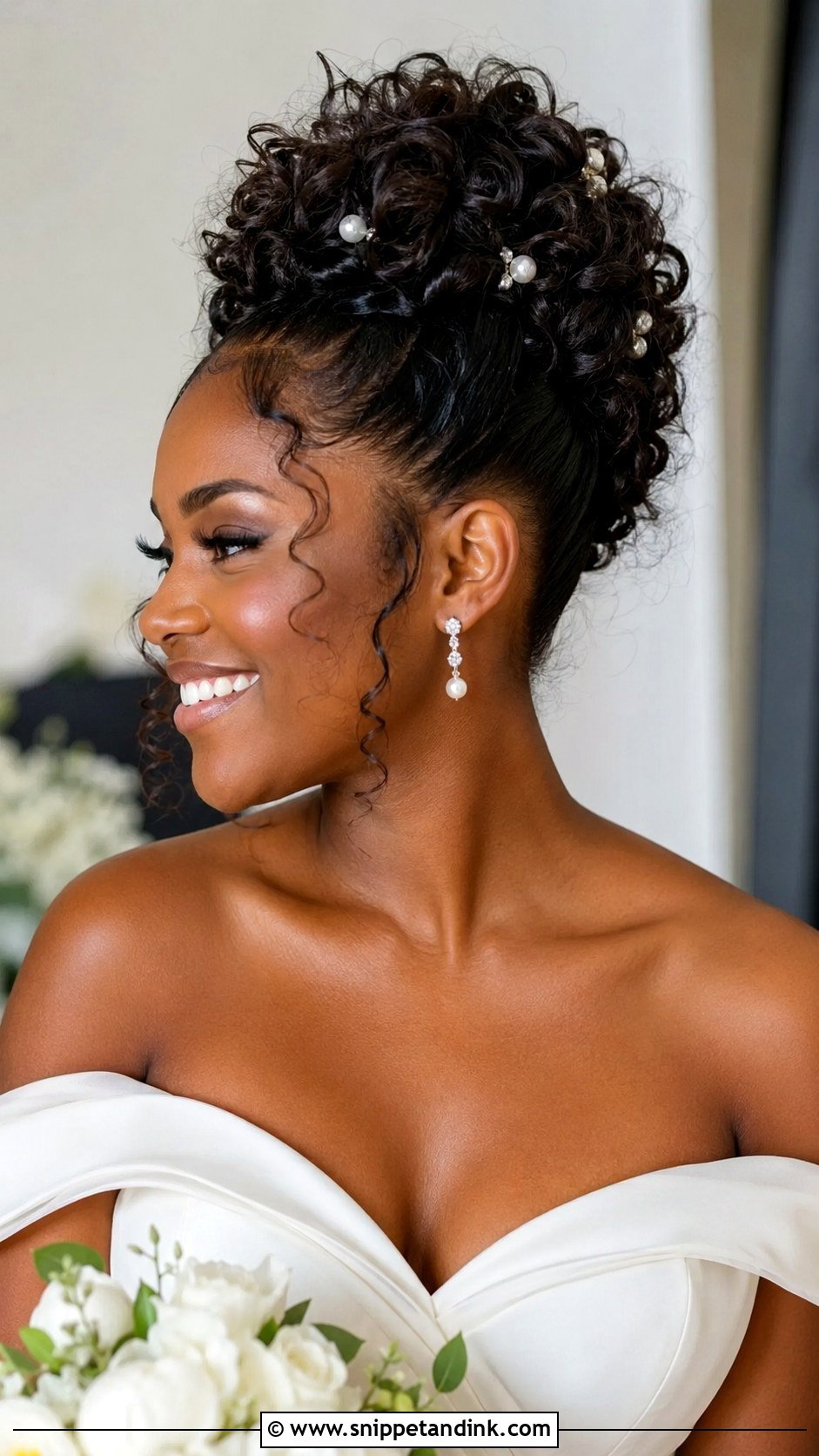Curly Mohawk Updo Wedding Hair - Snippet and Ink - 15 Mohawk Updo Wedding Ideas