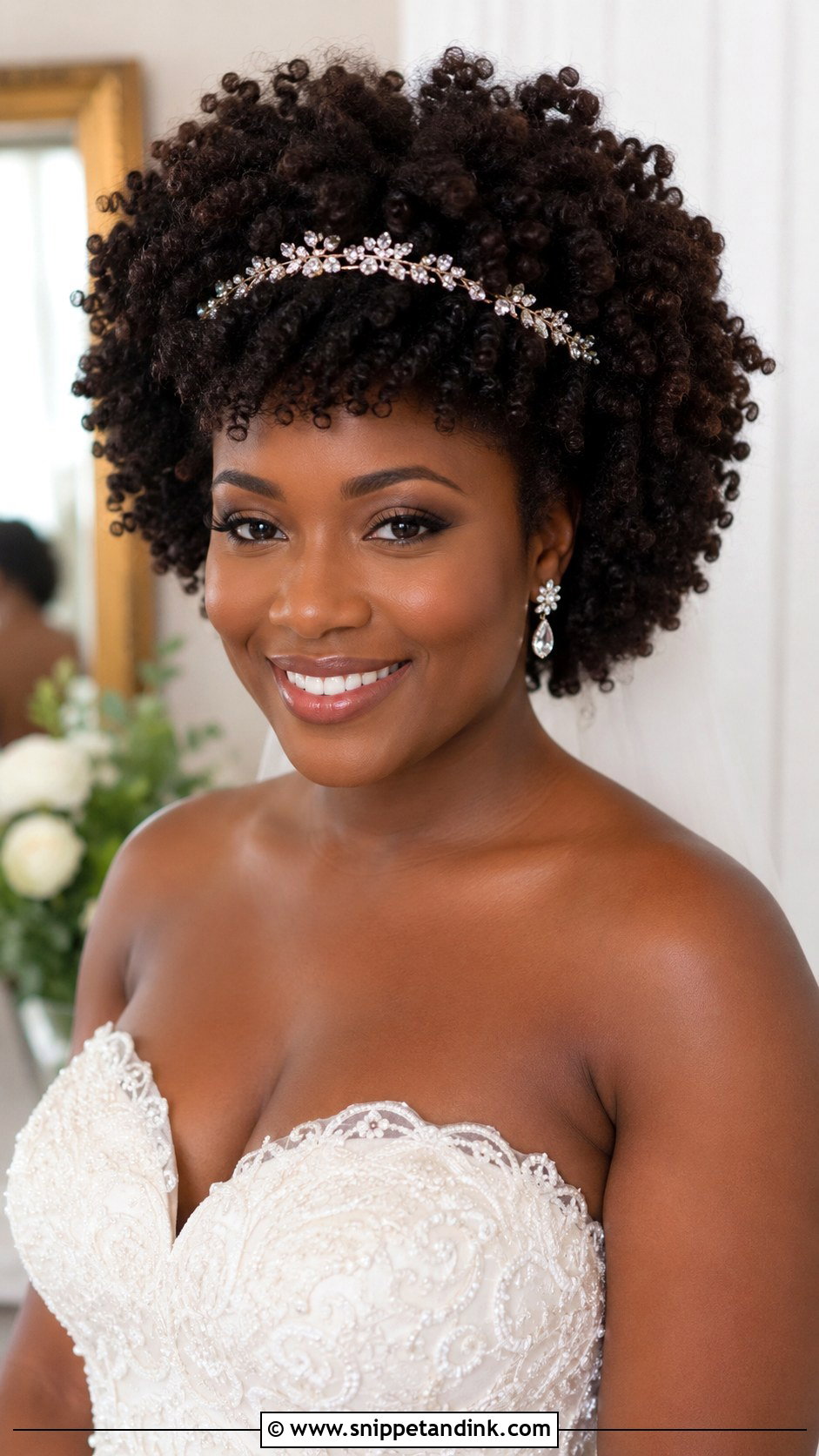 Curly Natural Afro - Snippet and Ink - 35 Bridal Hair Ideas