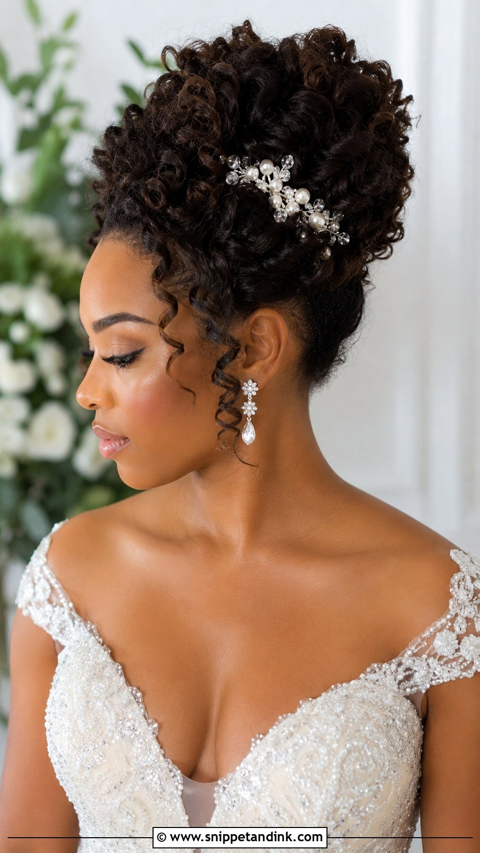 Curly Natural Updo - Snippet and Ink - 25 Modern Bridal Hair Ideas