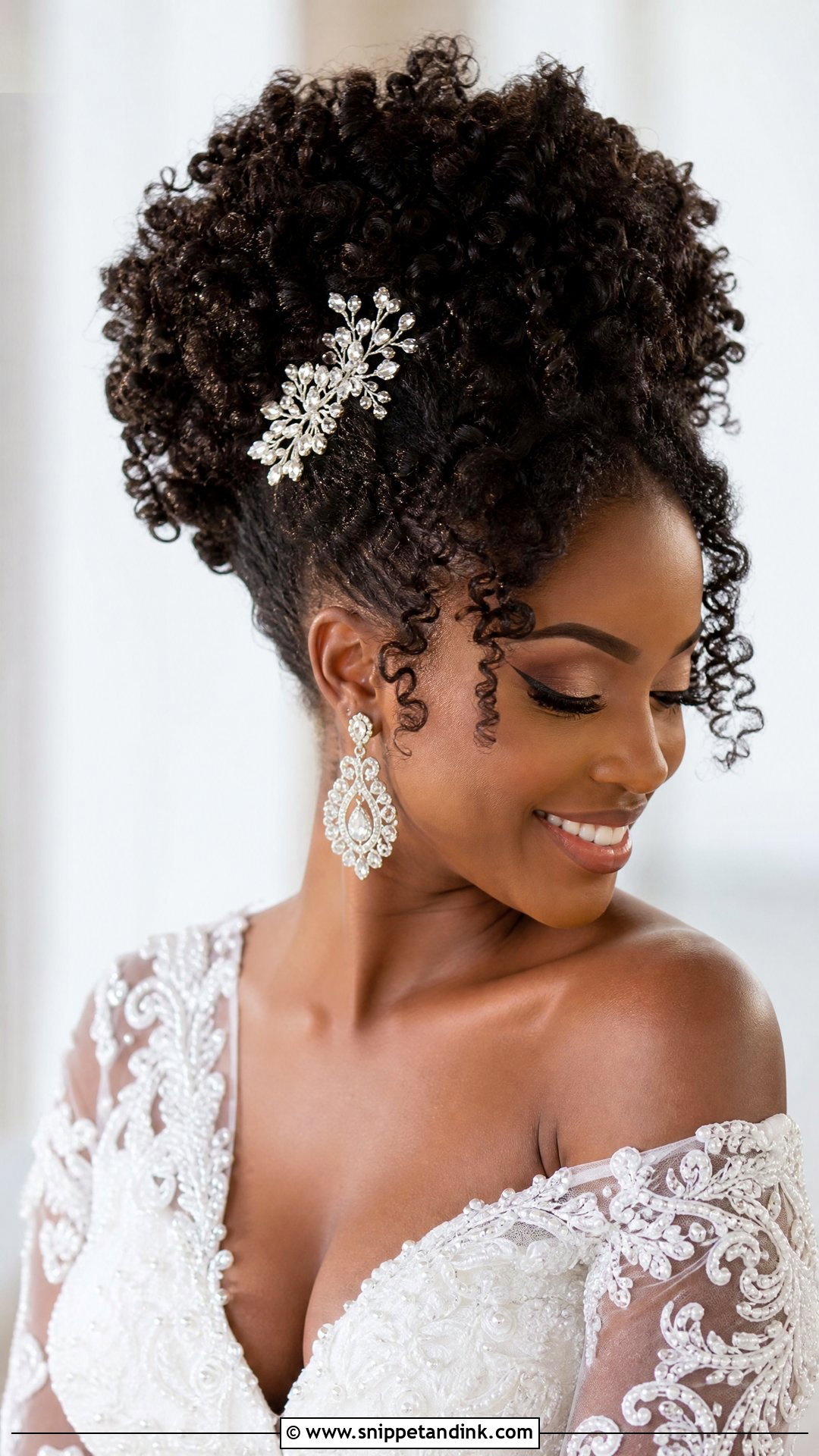 Curly Natural Updo - Snippet and Ink - 20 Elegant Bride Hairstyles