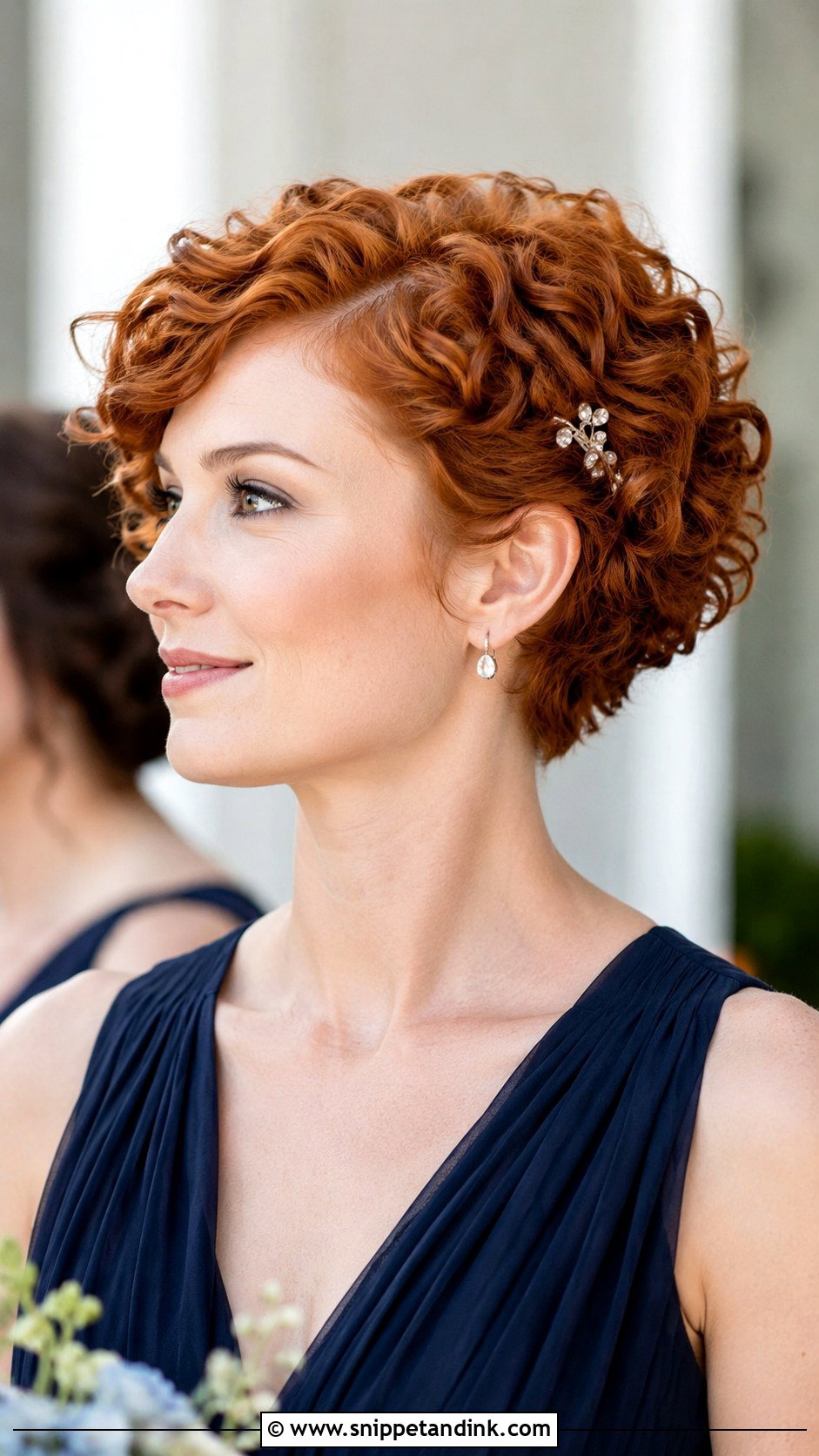 Curly Pixie Bridesmaid Hair - Snippet and Ink - 20 Naturally Curly Bridesmaid Hairstyles