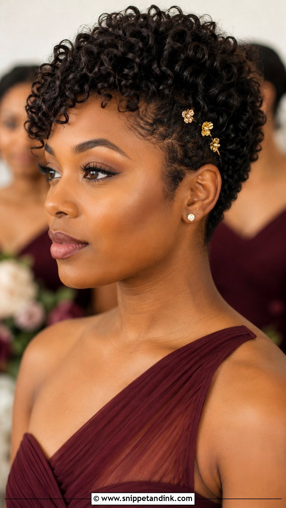 Curly Pixie Bridesmaid Hairstyle - Snippet and Ink - 30 Short Hair Bridesmaid Hairstyles