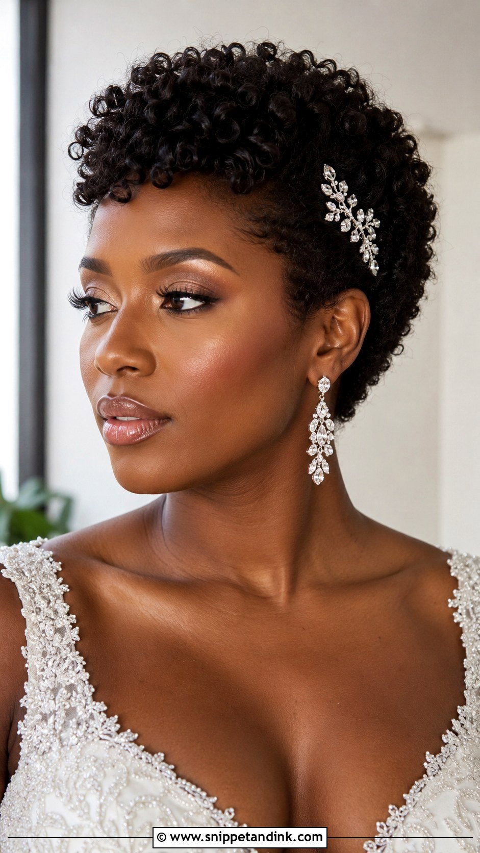 Curly Pixie For Natural Hair - Snippet and Ink - 25 Short Hair Bridal Hairstyles