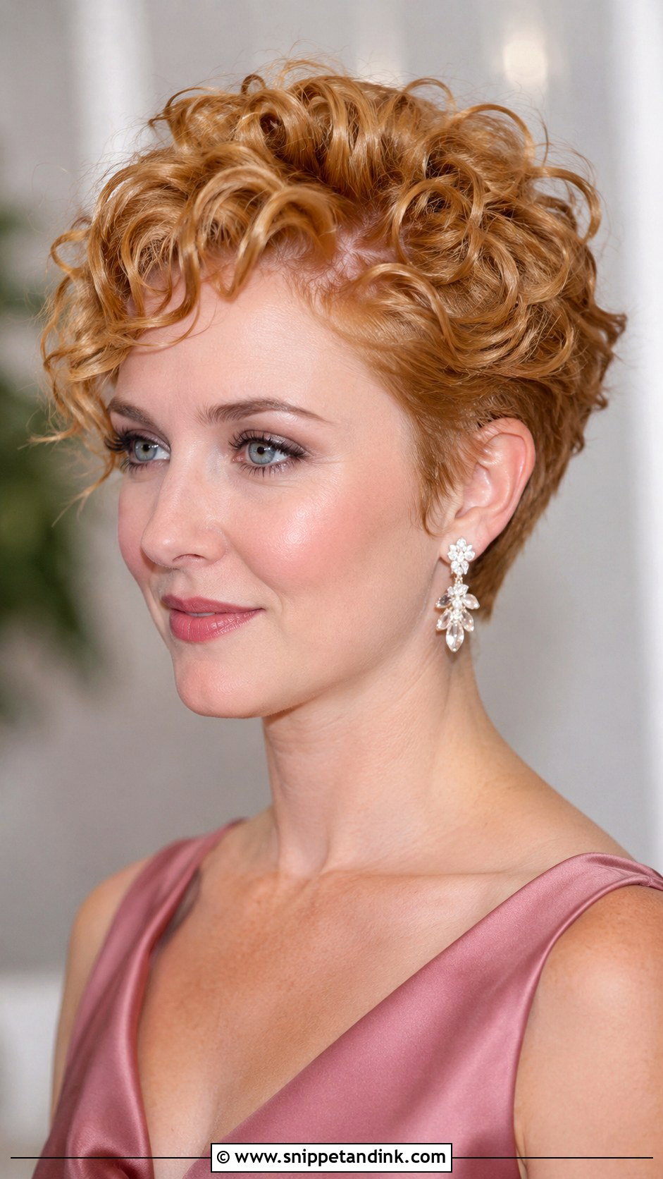 Curly Pixie Wedding Guest Hair - Snippet and Ink - 20 Curly Hairstyle for Wedding Guest Ideas