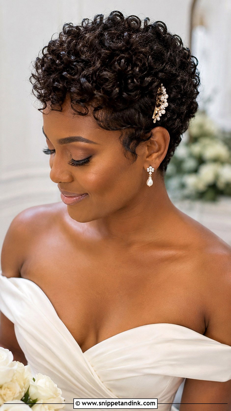 Curly Pixie Wedding Hair - Snippet and Ink - 15 Pixie Hair Wedding Styles
