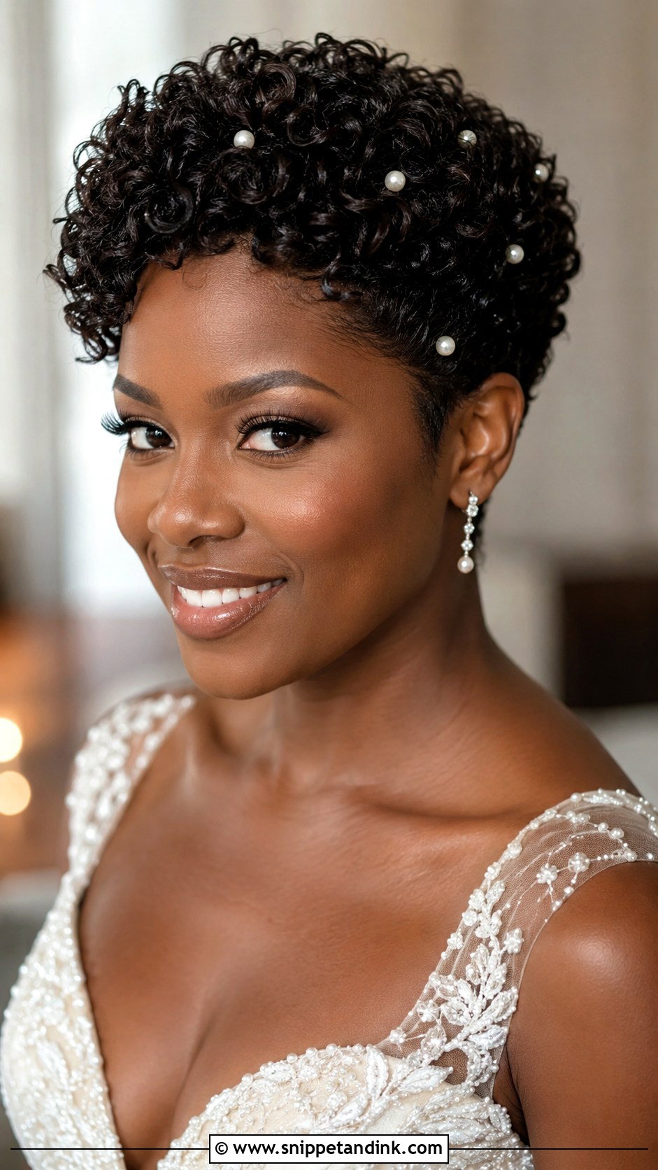 Curly Pixie Wedding Hairstyle - Snippet and Ink - 15 Wedding Hairstyles for Pixie Haircut