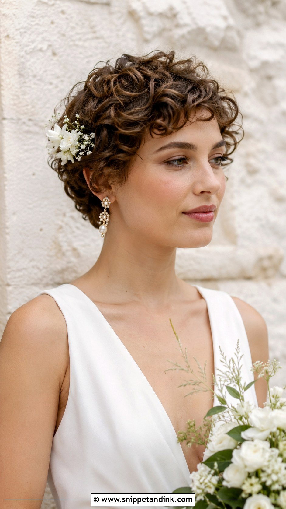 Curly Pixie With Soft Curls - Snippet and Ink - 25 Curled Wedding Hair Ideas