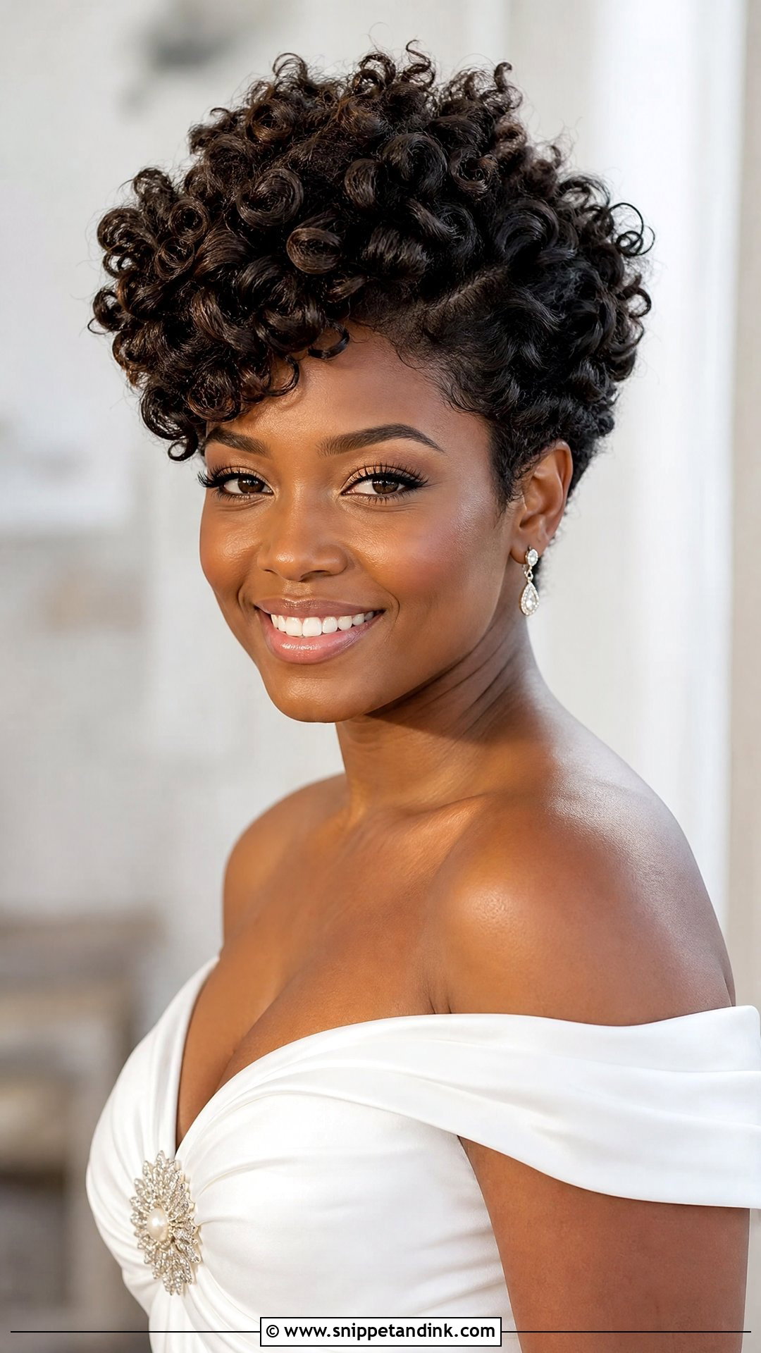 Curly Pixie With Volume - Snippet and Ink - 35 Wedding Hairstyles for Short Hair