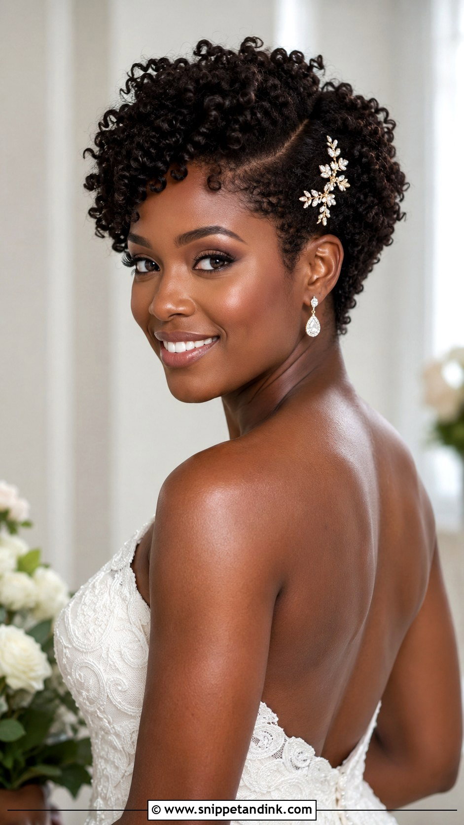 Curly Pixie for Wedding - Snippet and Ink - 25 Short Hair Styles for Wedding