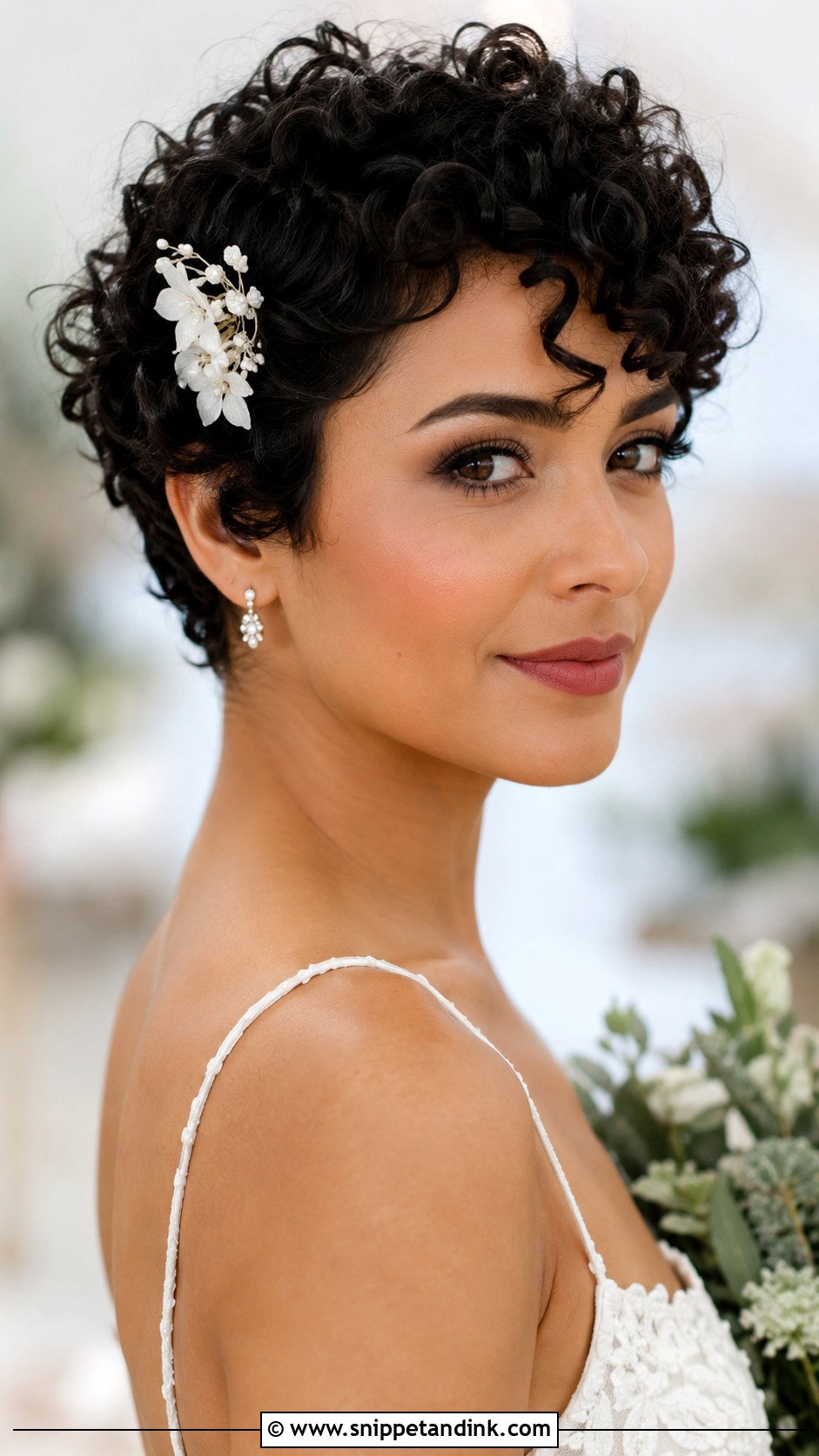 Curly Pixie for Wedding - Snippet and Ink - 25 Hair Styles for Short Hair for Weddings