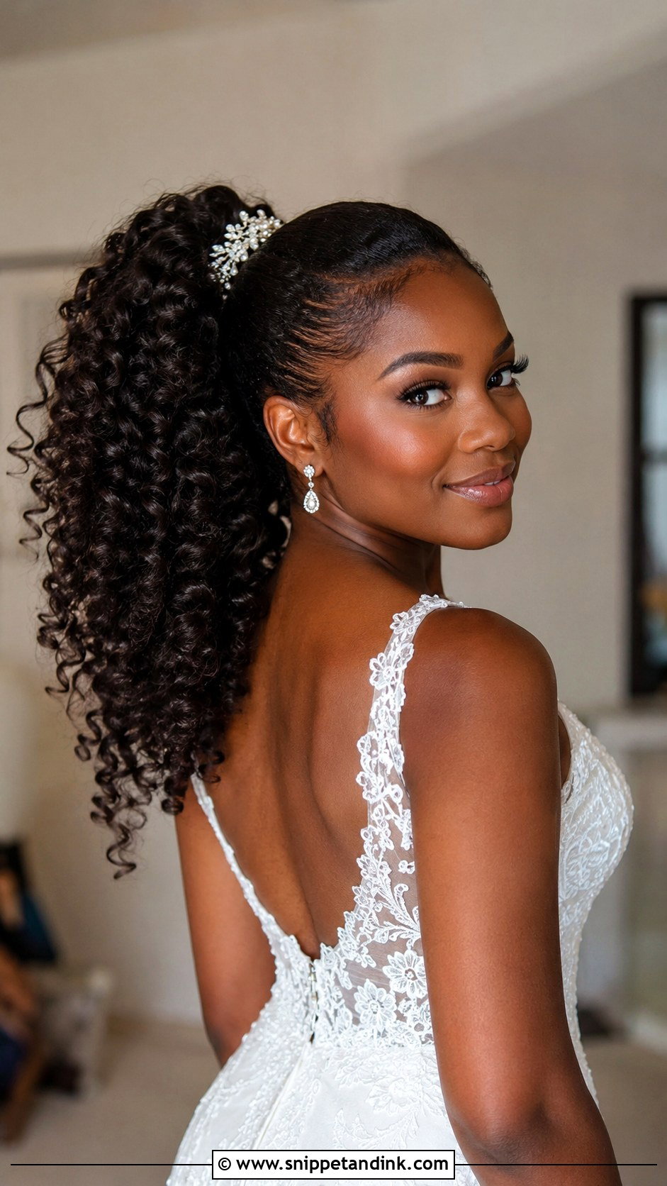 Curly Ponytail - Snippet and Ink - 25 Afro Wedding Hairstyles