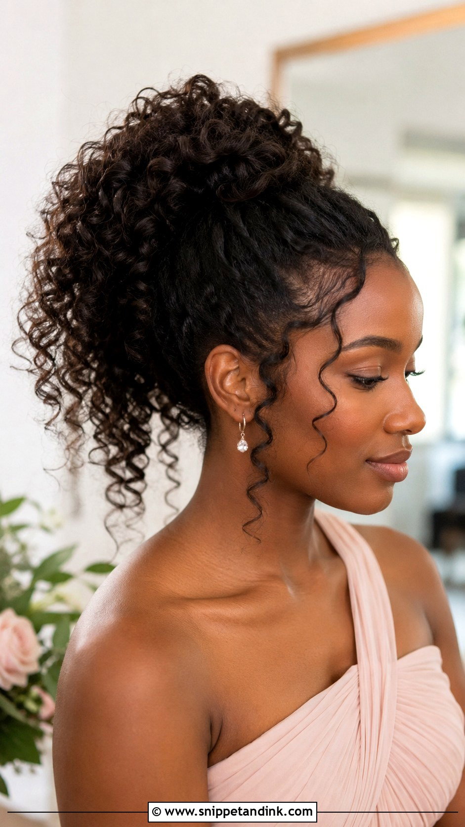 Curly Ponytail Bridesmaid Hairstyle - Snippet and Ink - 30 Bridesmaid Hairstyles Ponytail