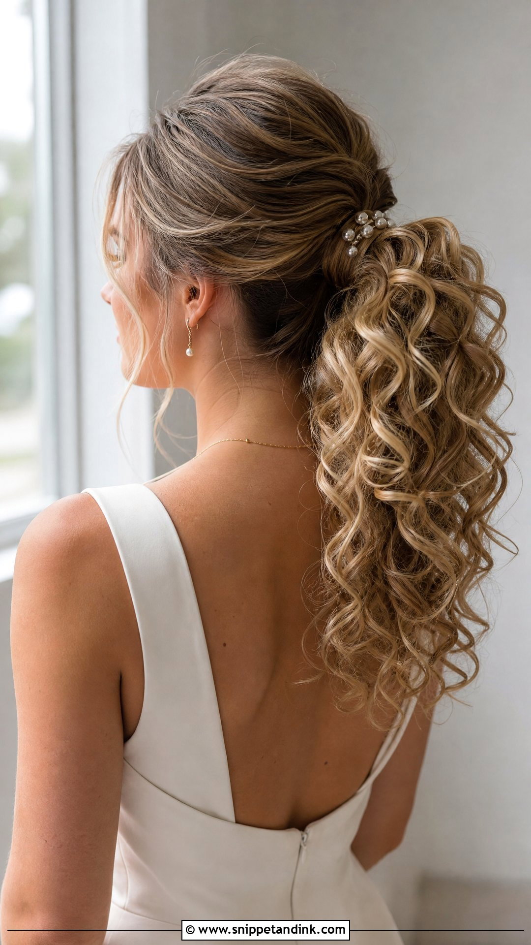 Curly Ponytail Wedding Hair - Snippet and Ink - 15 Curly Hairstyles for Wedding Bride