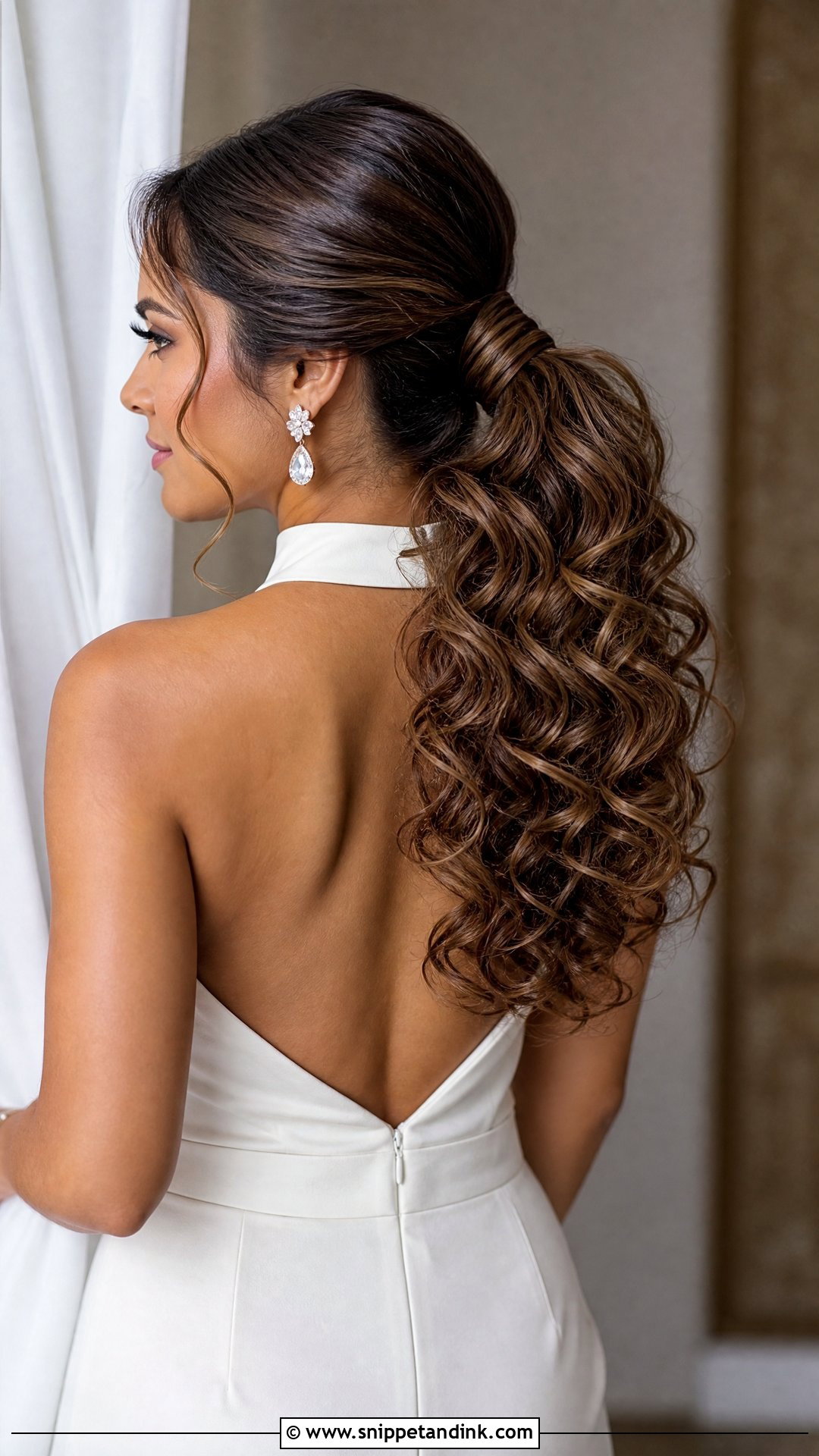 Curly Ponytail Wedding Hair - Snippet and Ink - 15 Curled Wedding Hairstyles