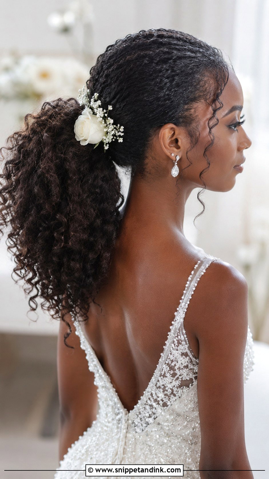 Curly Ponytail Wedding Hairstyle - Snippet and Ink - 20 Pony Wedding Hairstyles