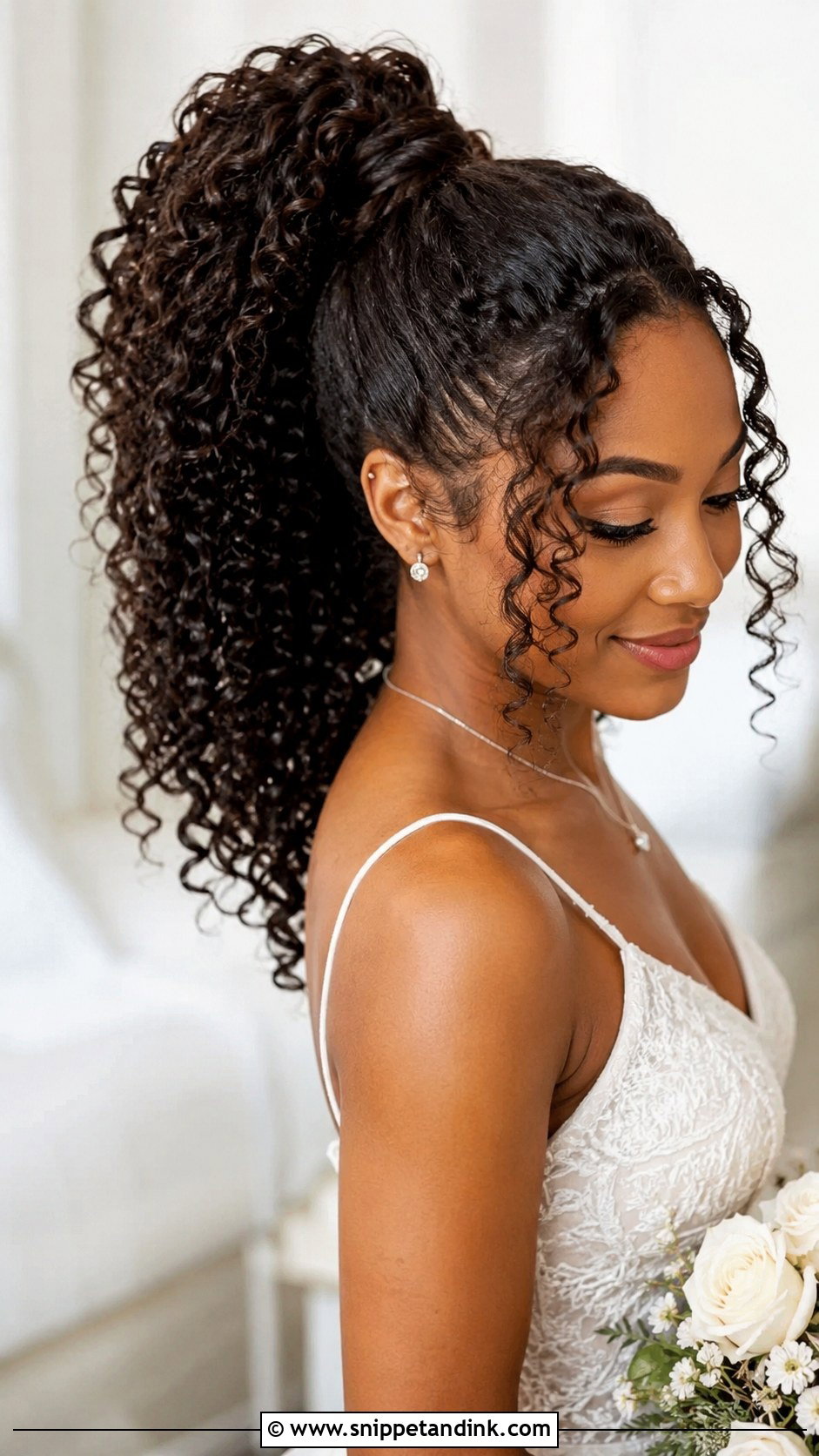 Curly Ponytail Wedding Hairstyle - Snippet and Ink - 20 Wedding Hairstyles Curls