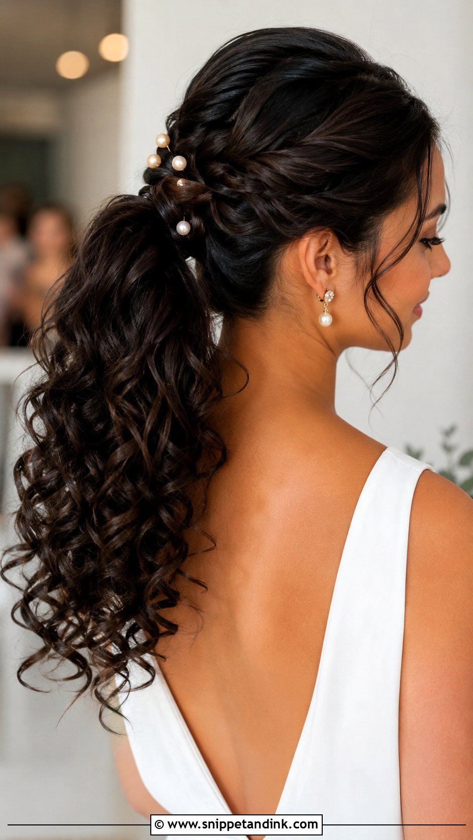 Curly Ponytail Wedding Hairstyle - Snippet and Ink - 30 Curly Wedding Hairstyles