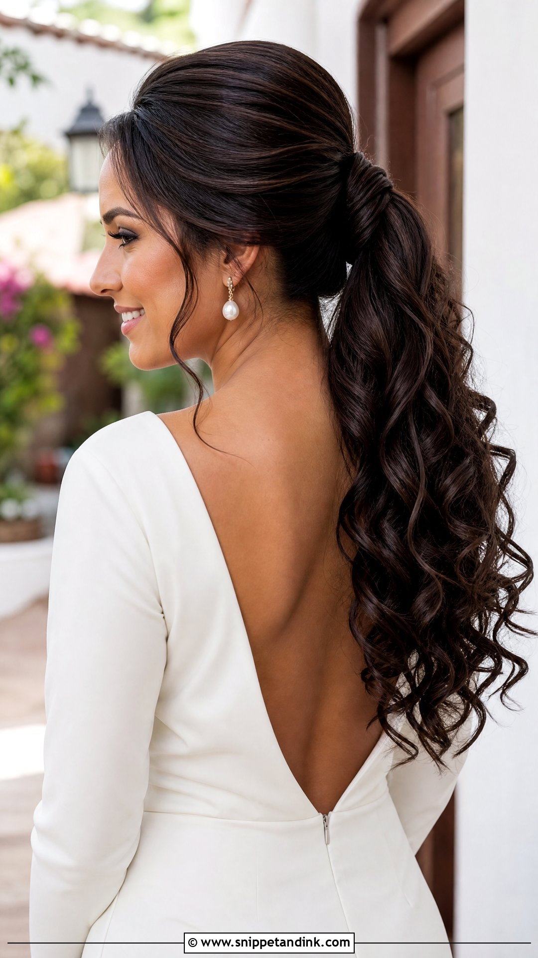 Curly Ponytail Wedding Hairstyle - Snippet and Ink - 15 Curly Hair Wedding Hairstyle Ideas
