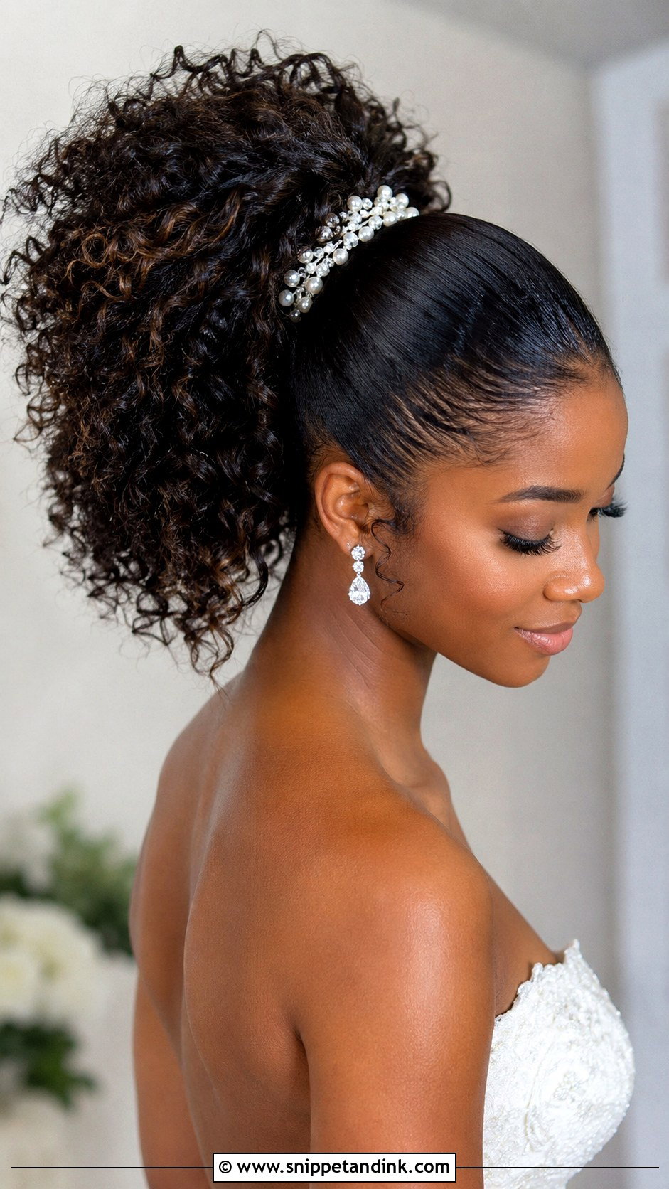 Curly Ponytail Wedding Hairstyle - Snippet and Ink - 15 Wedding Hairstyles for Black Brides