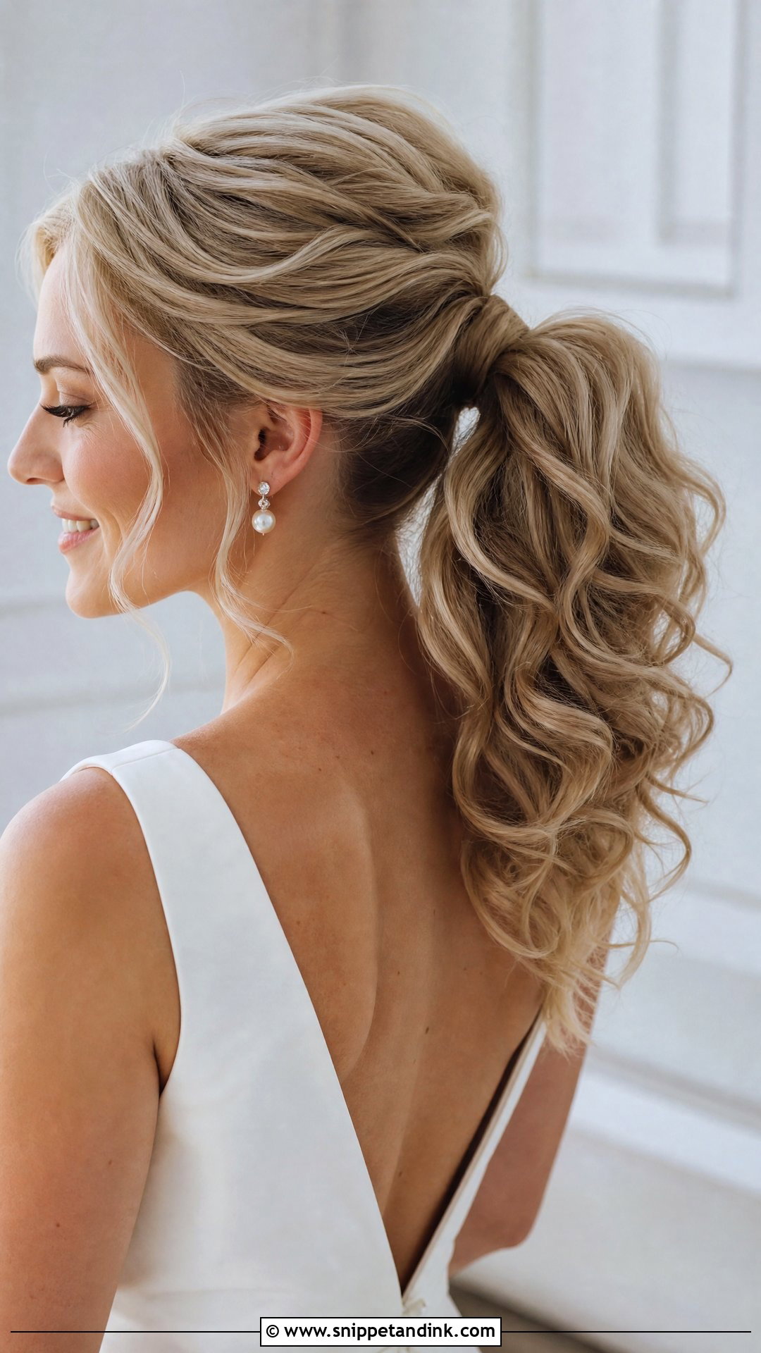Curly Ponytail Wedding Hairstyle - Snippet and Ink - 15 Wedding Hairstyles for Long Curly Hair