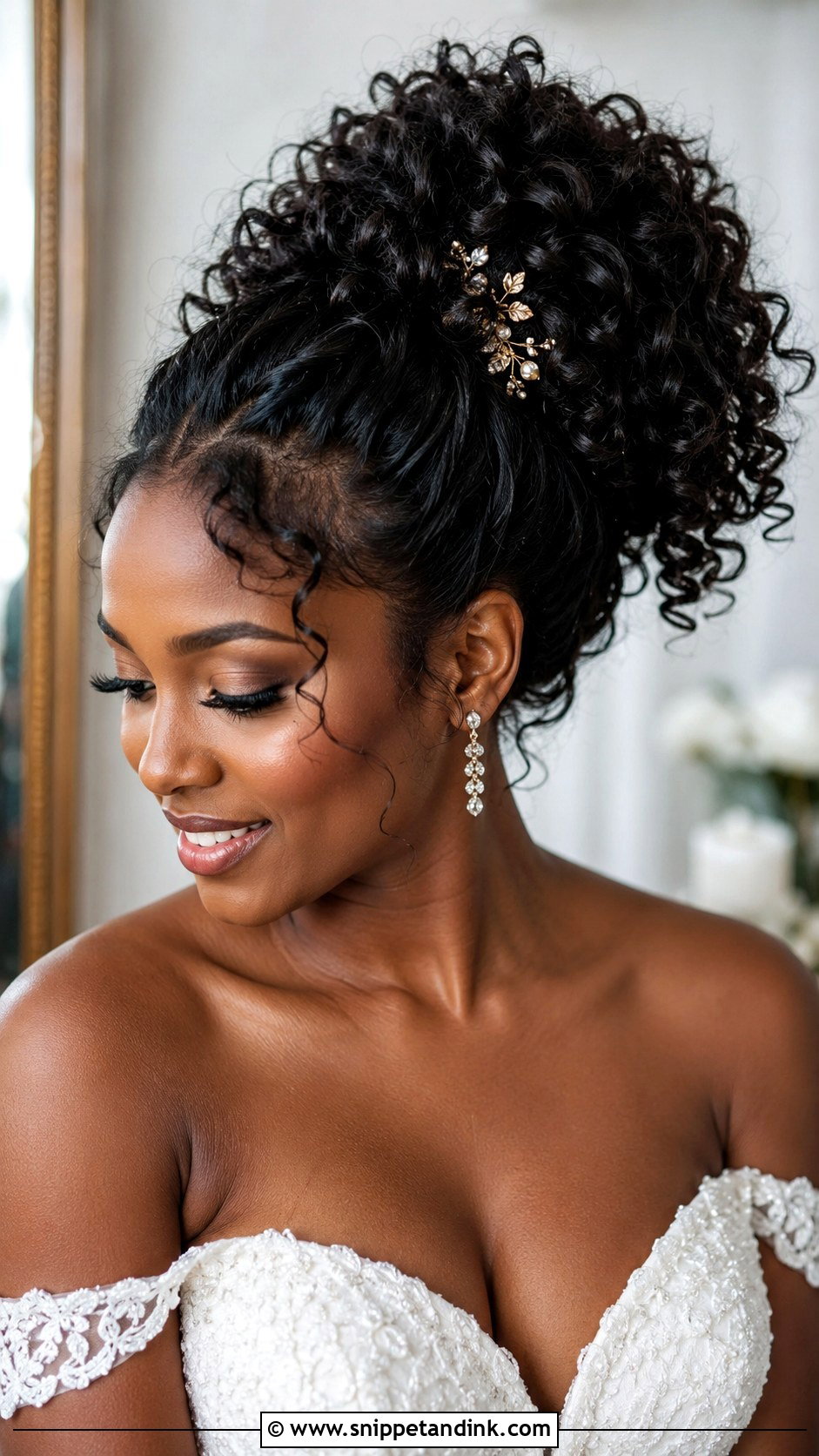 Curly Ponytail Wedding Hairstyle - Snippet and Ink - 20 Fancy Ponytail Wedding Hairstyles