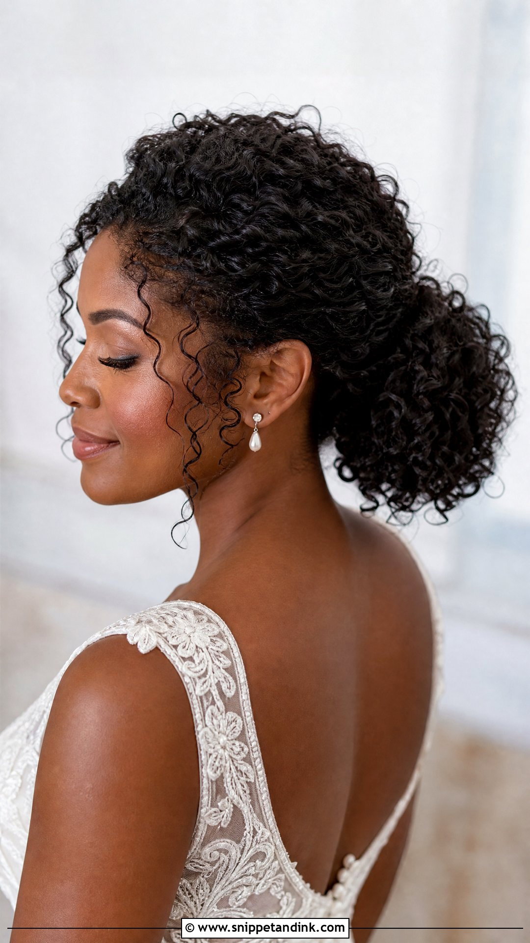 Curly Ponytail Wedding Hairstyle - Snippet and Ink - 15 Classy Ponytail Wedding Hairstyles