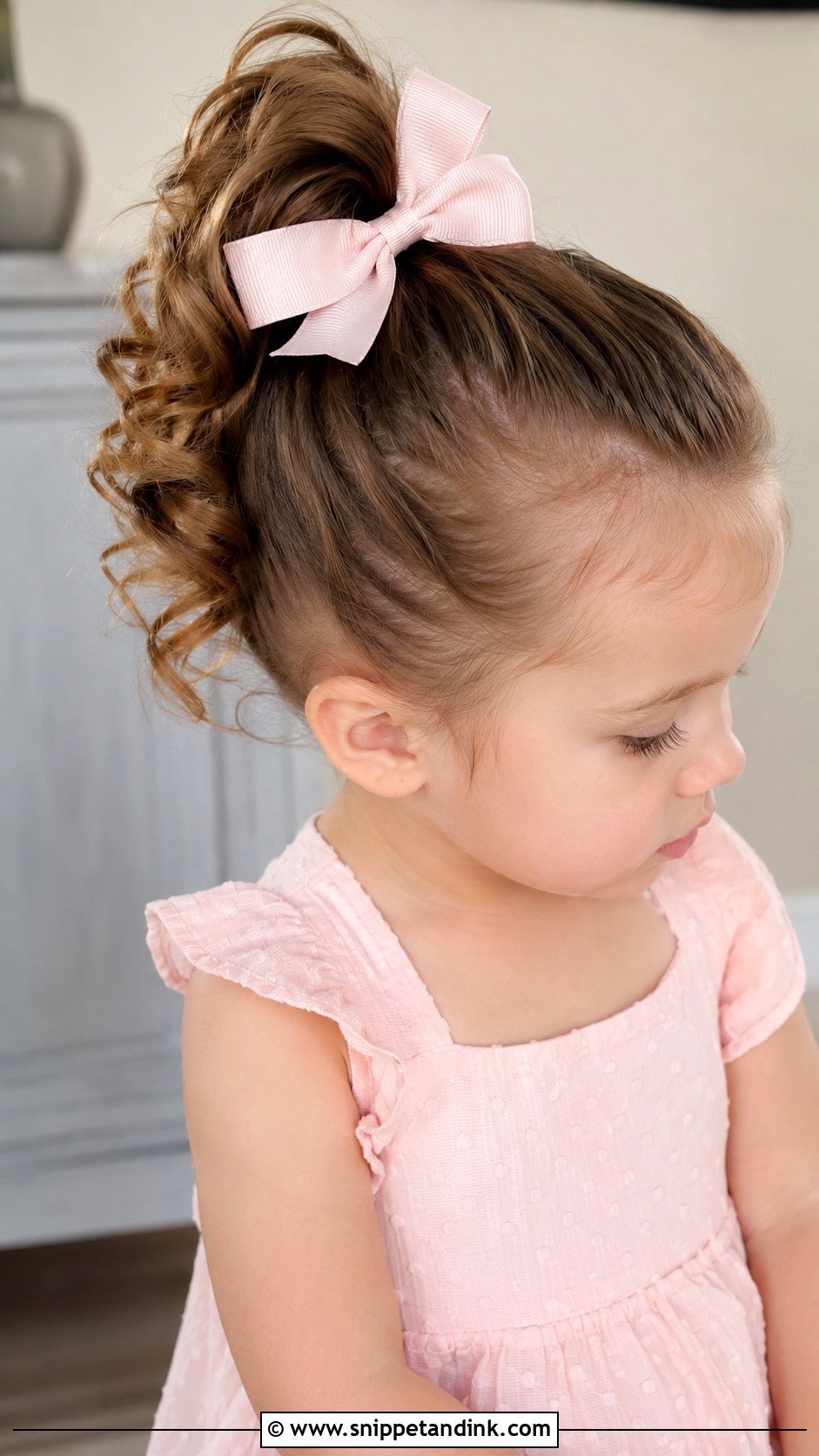 Curly Ponytail With Bow - Snippet and Ink - 25 Toddler Wedding Hairstyles