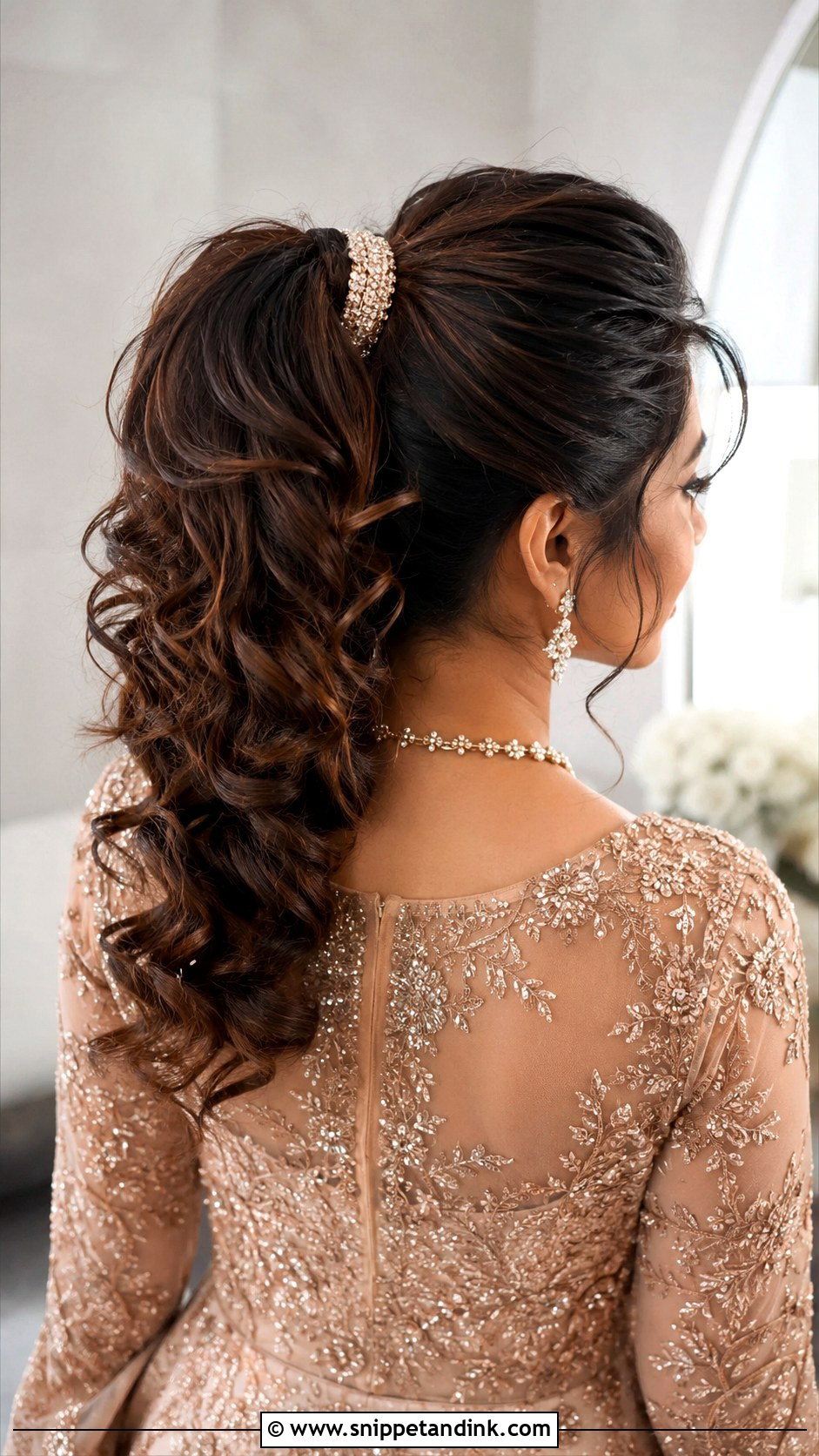 Curly Ponytail With Volume - Snippet and Ink - 20 Simple Hairstyles for Indian Wedding