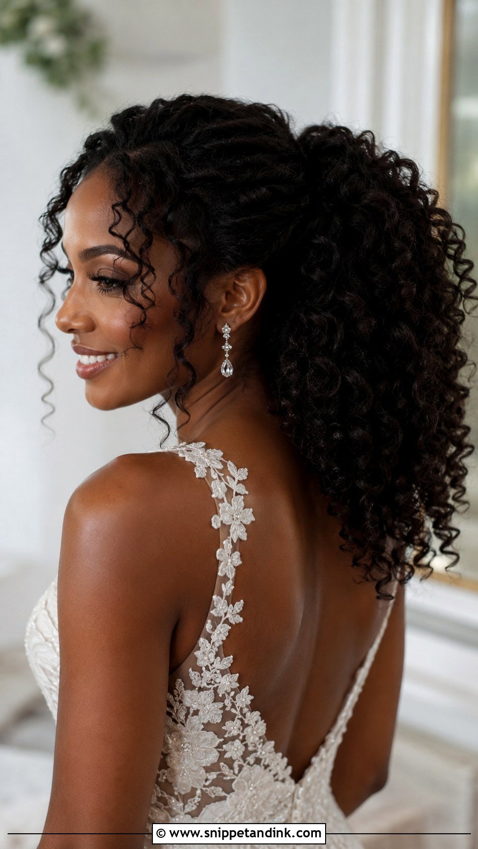 Curly Ponytail With Volume - Snippet and Ink - 20 Textured Ponytail Wedding Ideas