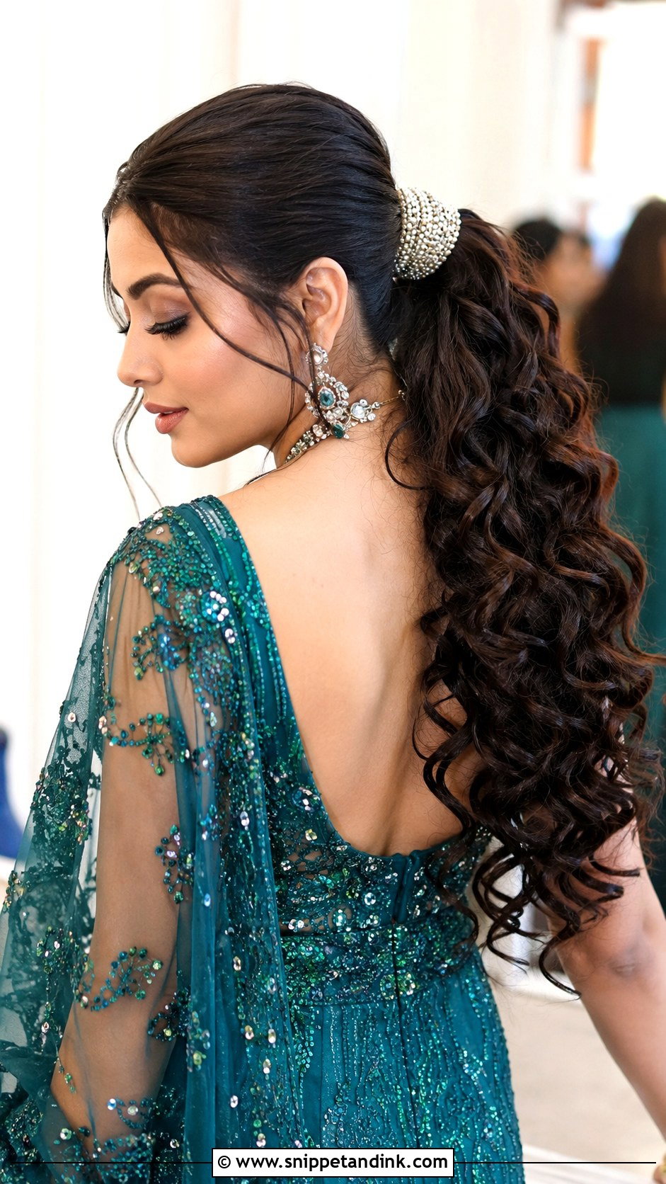 Curly Ponytail for Indian Wedding - Snippet and Ink - 30 Indian Bridal Dulhan Hairstyles