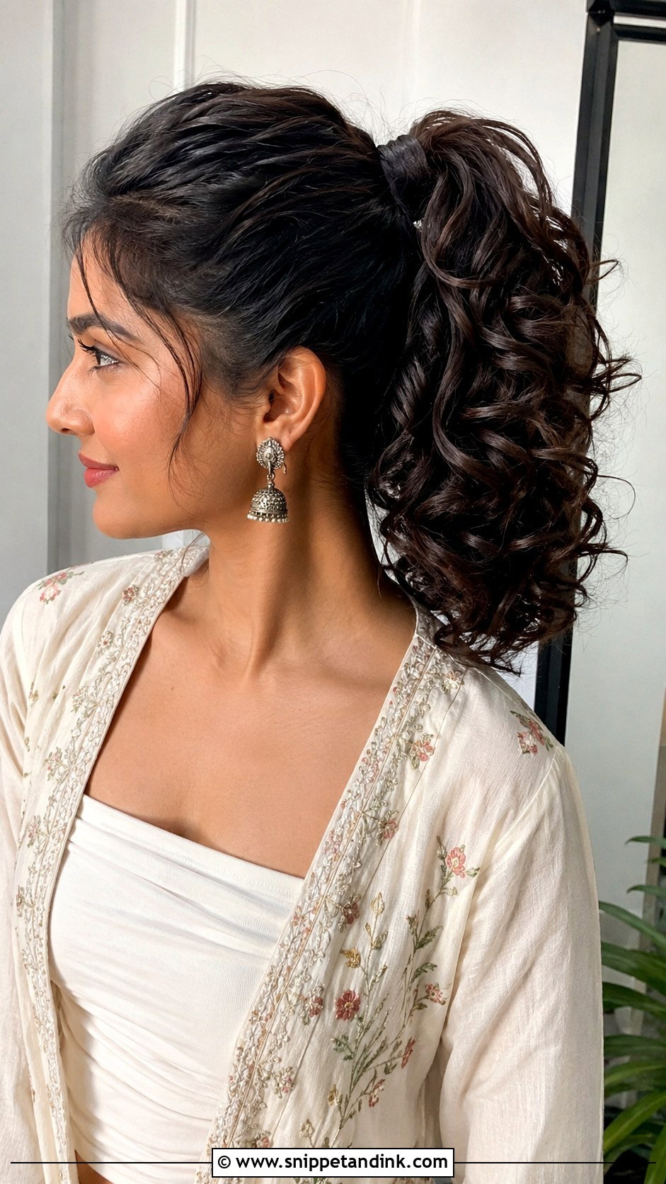 Curly Ponytail for Marriage Function - Snippet and Ink - 25 Hair Styles for Marriage Function