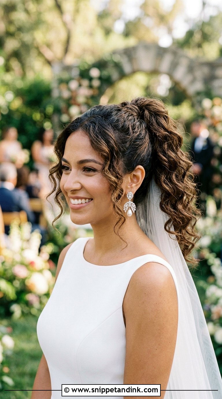 Curly Ponytail for Wedding - Snippet and Ink - 20 Bridal Hair Curls