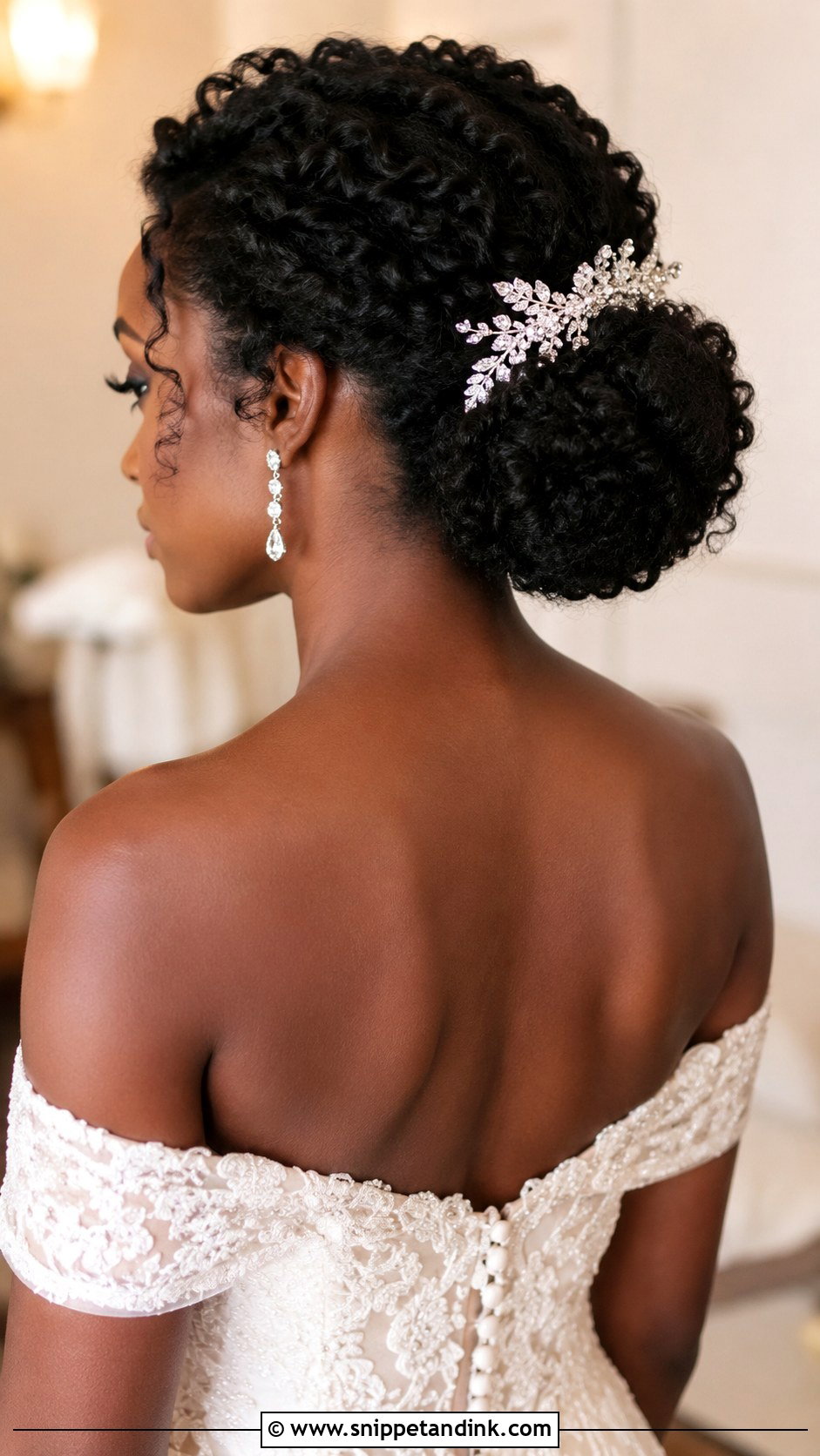 Curly Sculpted Chignon - Snippet and Ink - 30 Curly Hair Wedding Styles