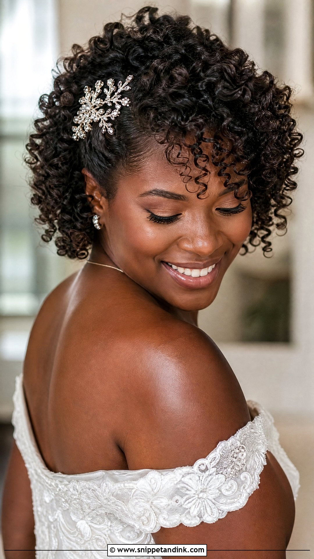 Curly Short Hair Wedding Style - Snippet and Ink - 20 Wedding Hairstyles for Bride Short Hair