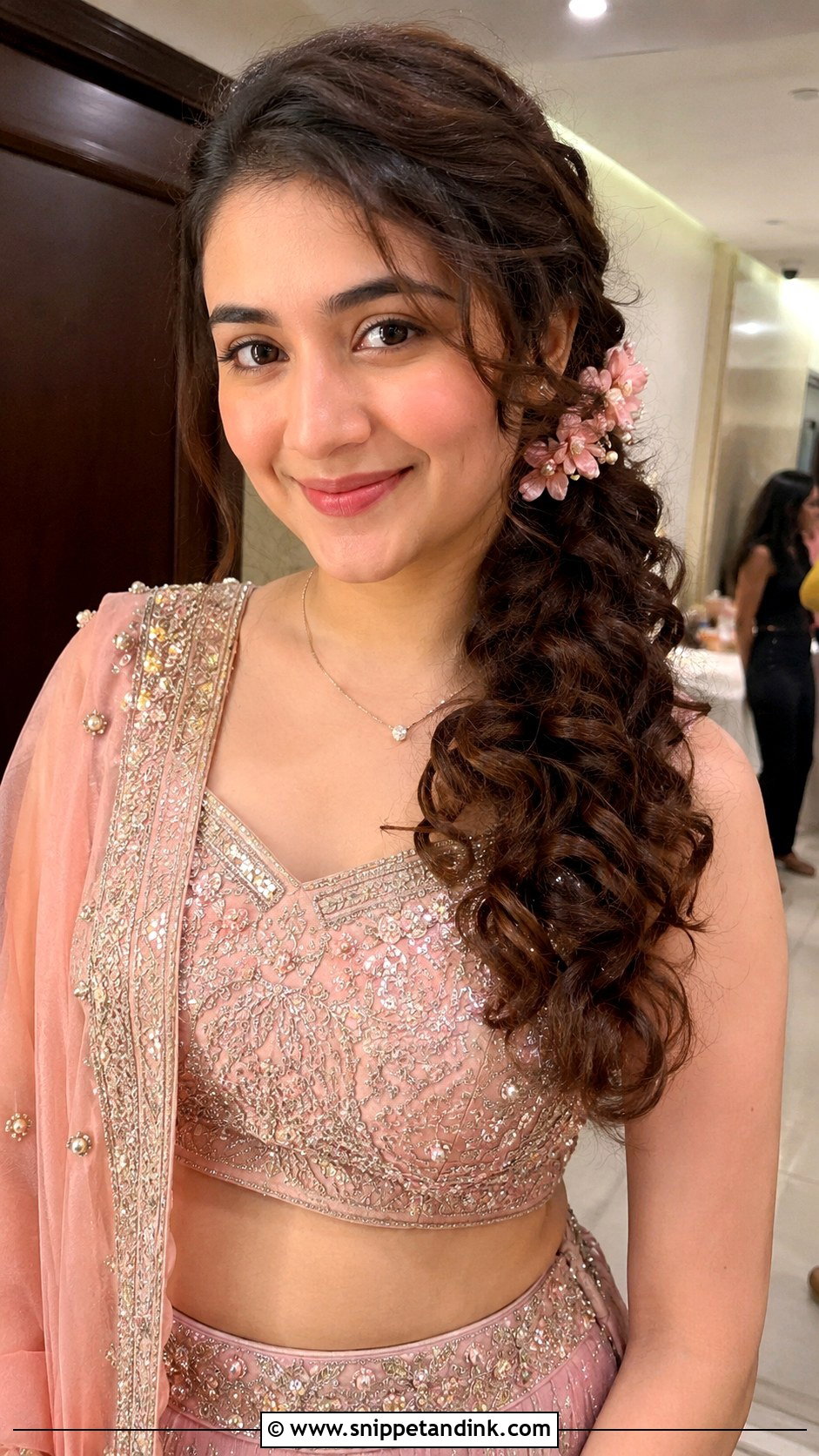 Curly Side Ponytail - Snippet and Ink - 25 Easy Simple Medium Length Hair Hairstyles for Indian Weddings