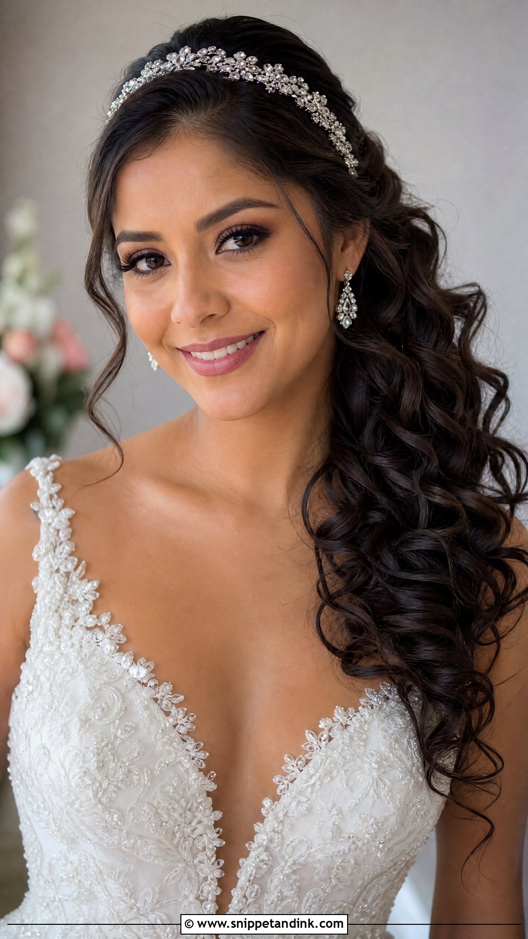 Curly Side Ponytail With Headband - Snippet and Ink - 25 Side Ponytail Wedding Hairstyles