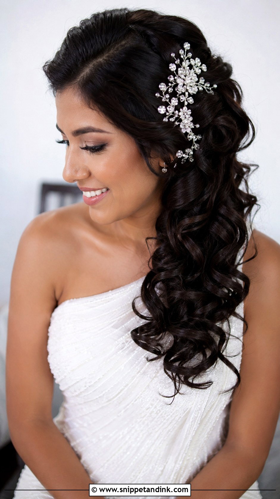 Curly Side Swept Wedding Hairstyle - Snippet and Ink - 25 Long Curly Hairstyles for Wedding