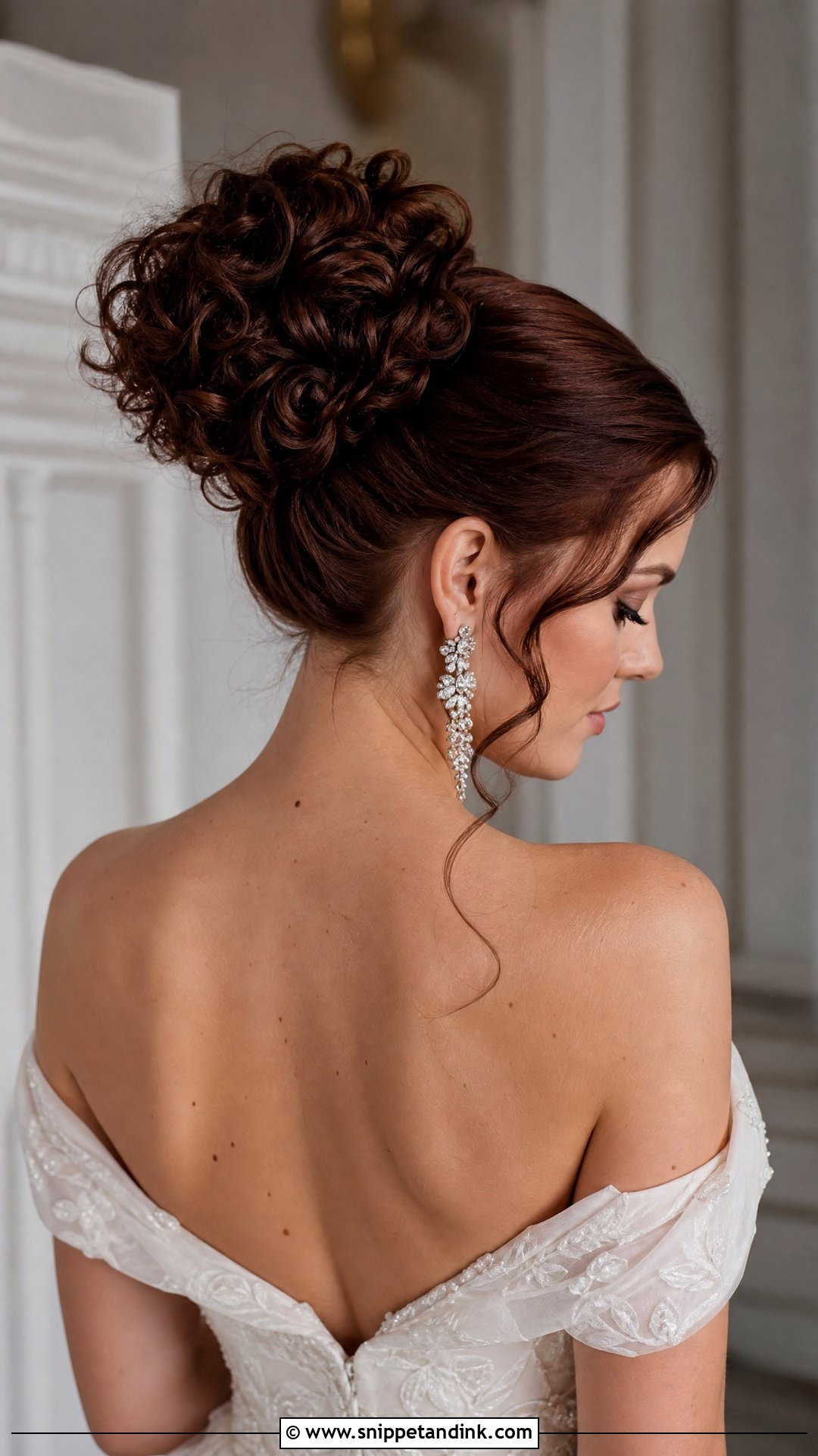 Curly Sleek Bun Wedding Hairstyle - Snippet and Ink - 20 Curly Hairstyles for a Wedding